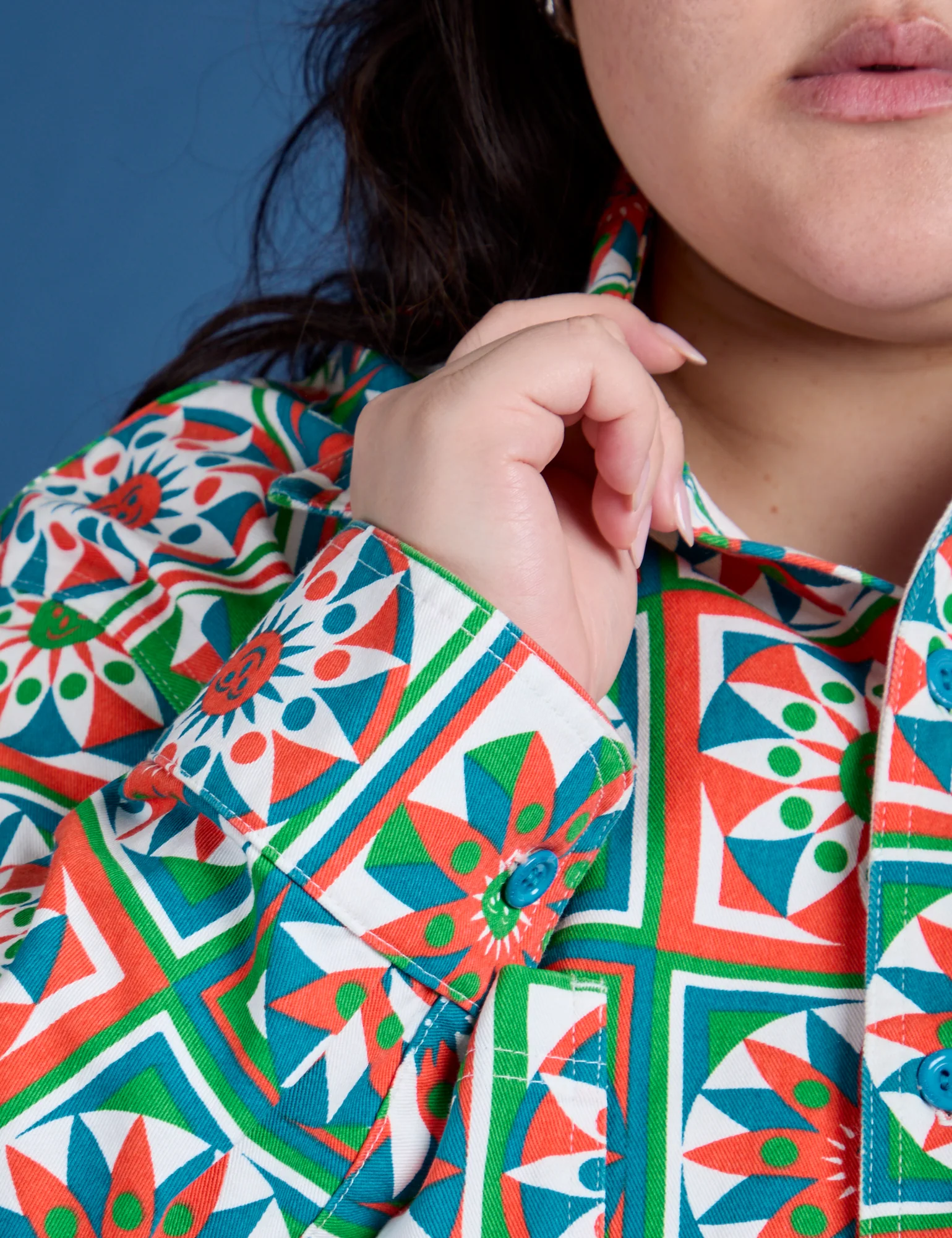 Cropped Overshirt - Quilt Print *FINAL SALE* - Image 11