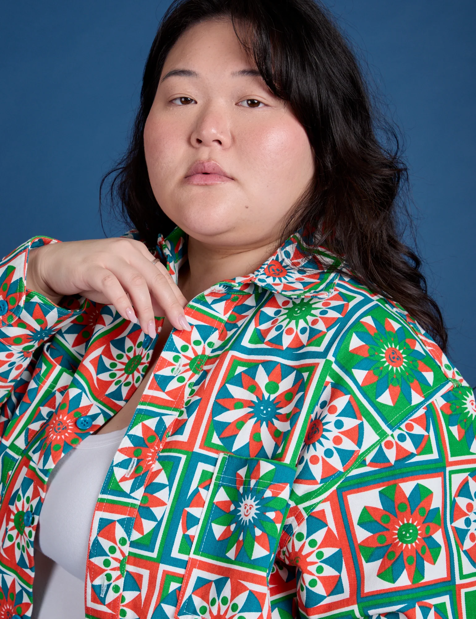 Cropped Overshirt - Quilt Print *FINAL SALE* - Image 13