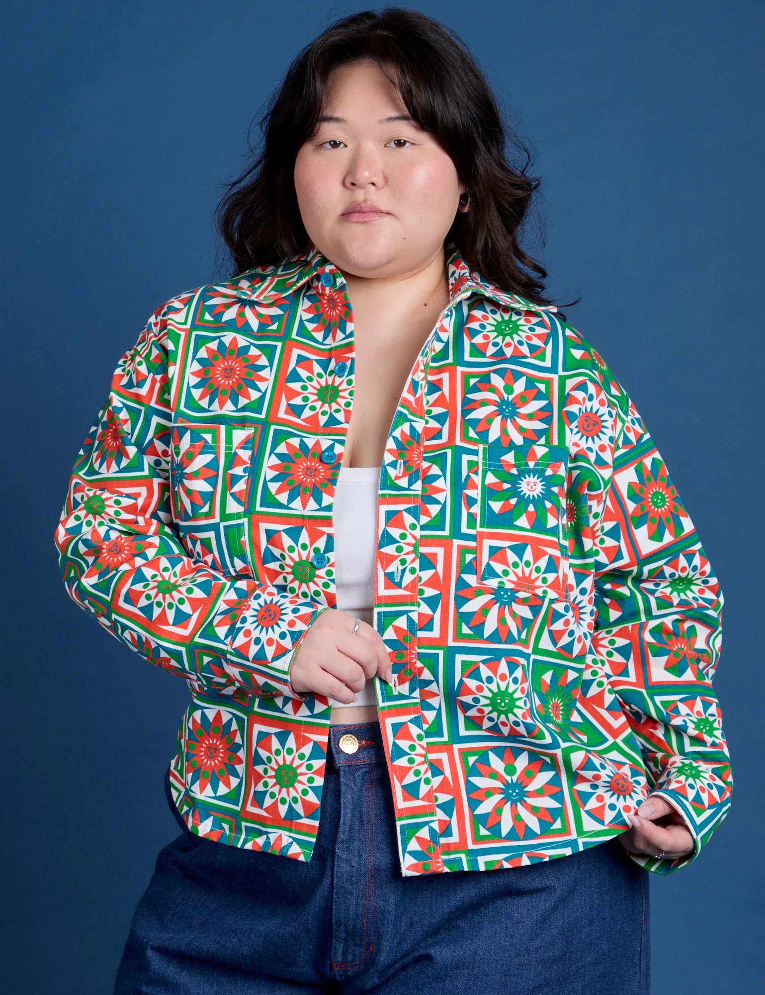 Cropped Overshirt - Quilt Print *FINAL SALE* - Image 14