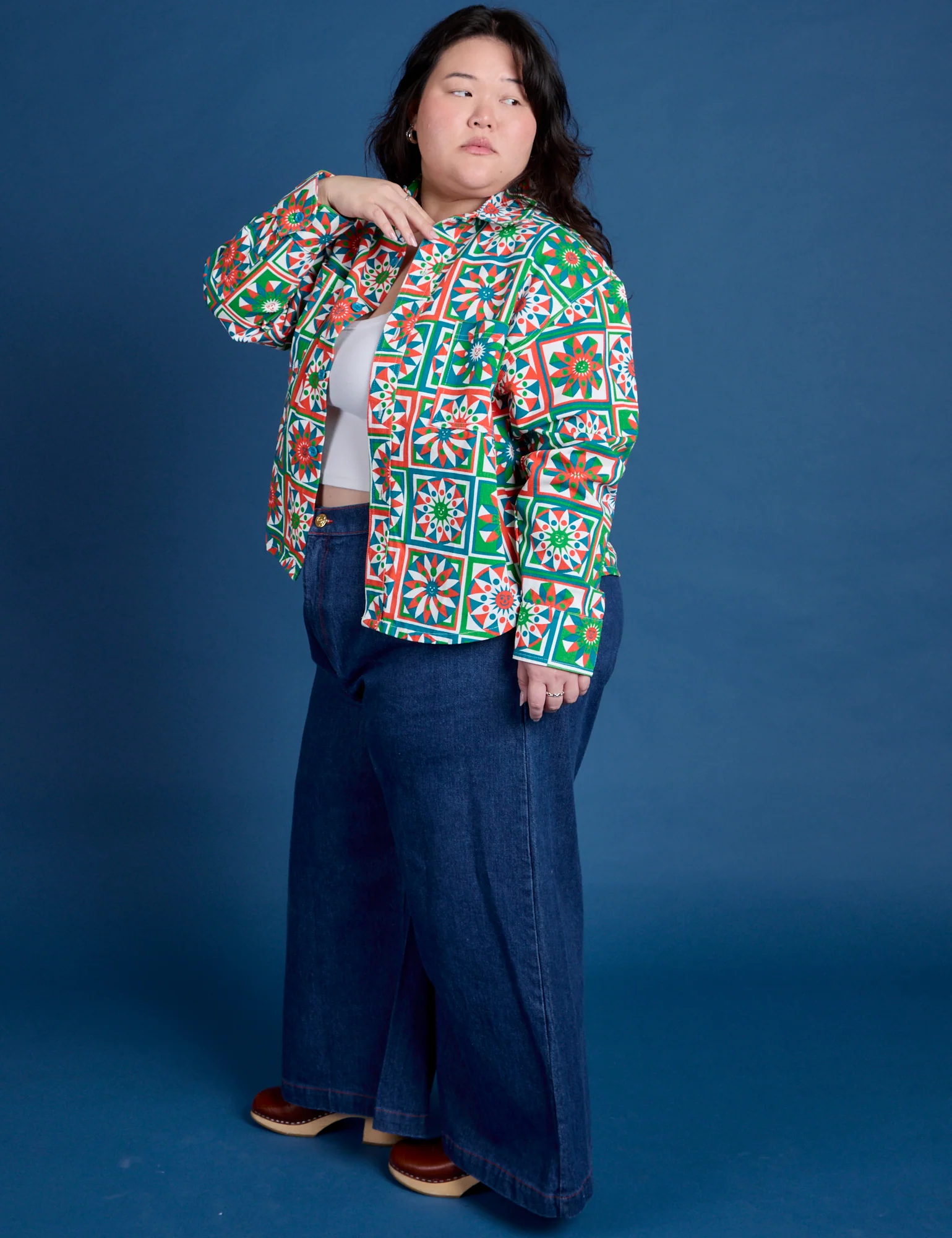 Cropped Overshirt - Quilt Print *FINAL SALE* - Image 15