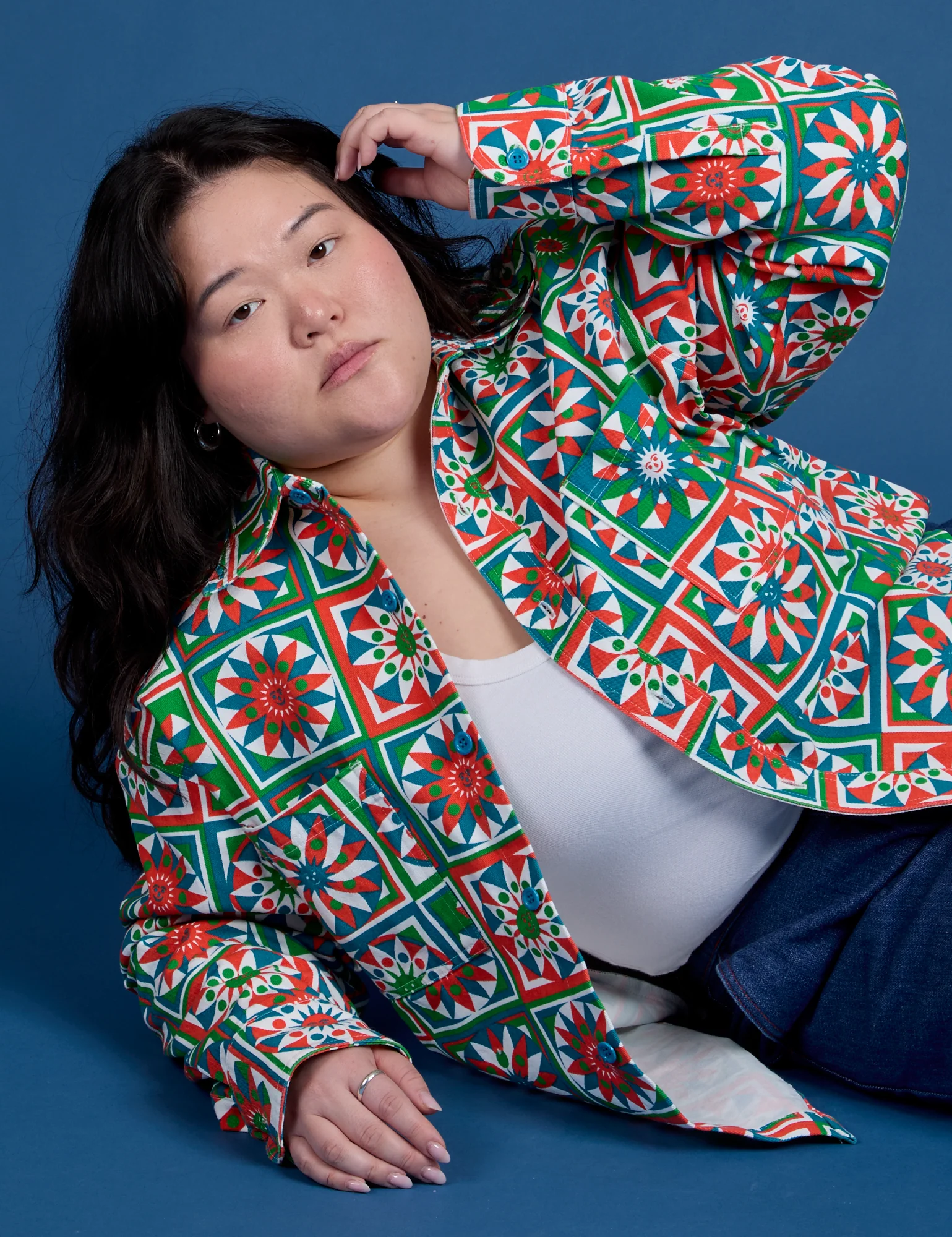 Cropped Overshirt - Quilt Print *FINAL SALE* - Image 18