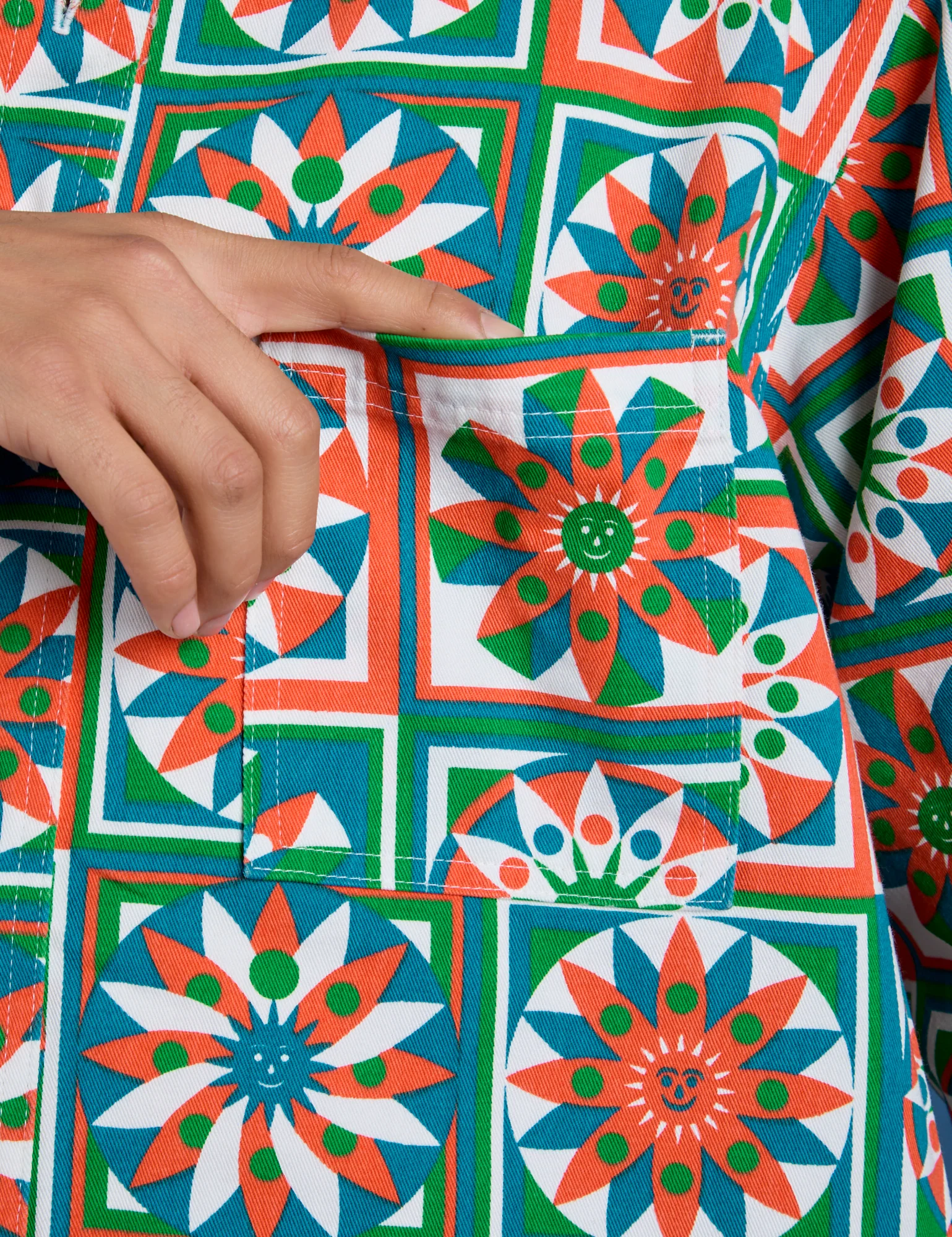 Cropped Overshirt - Quilt Print *FINAL SALE* - Image 23