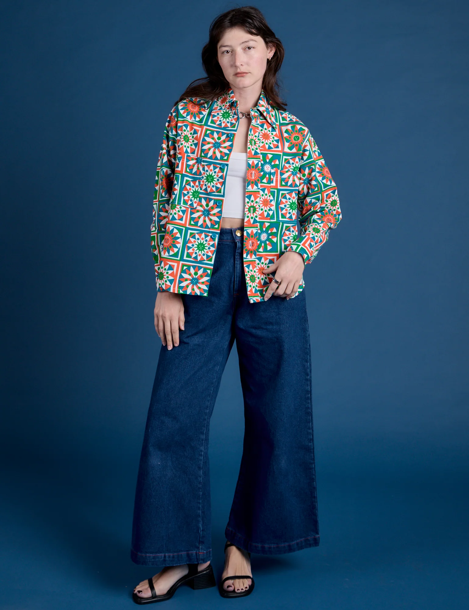 Cropped Overshirt - Quilt Print *FINAL SALE* - Image 3