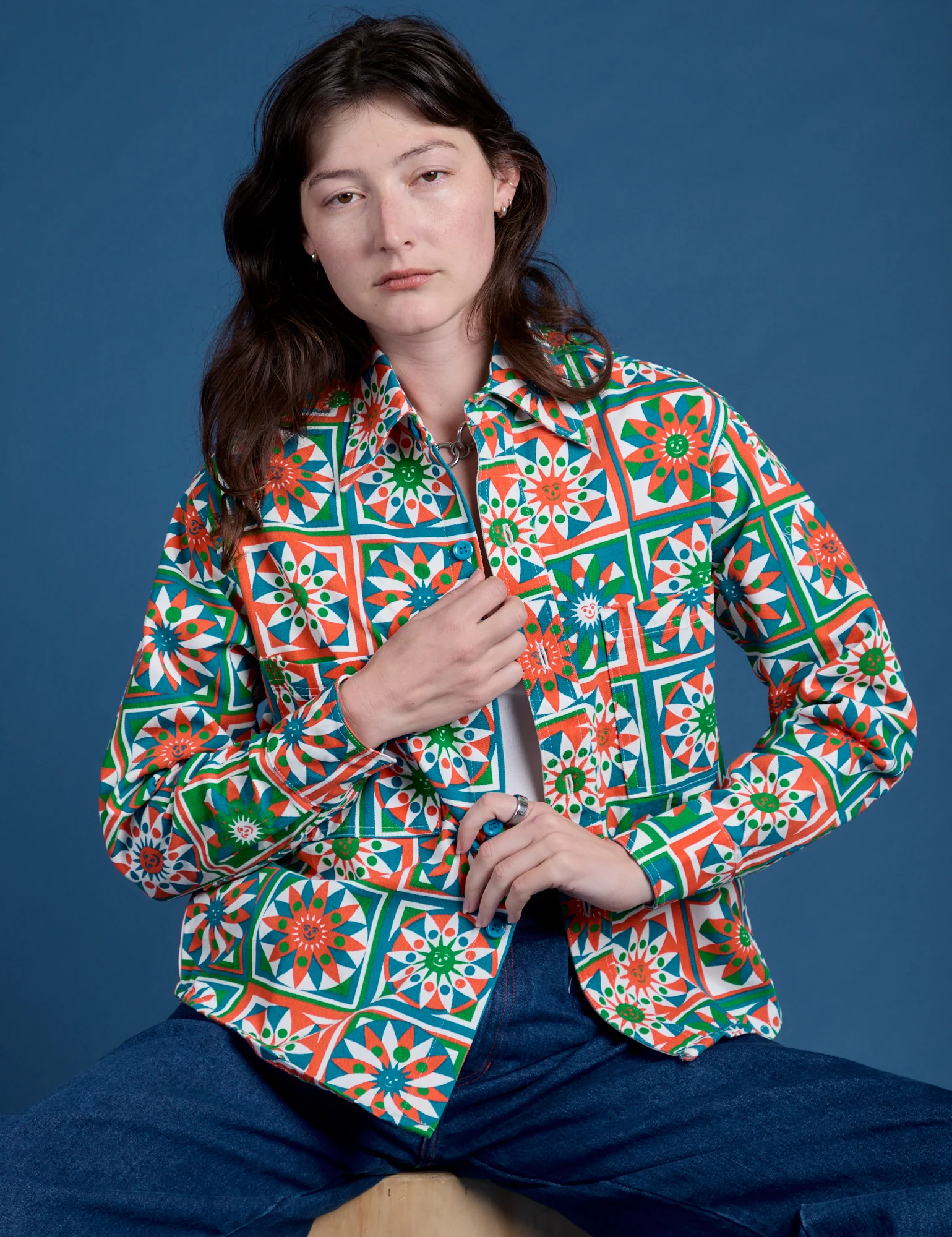 Cropped Overshirt - Quilt Print *FINAL SALE* - Image 6