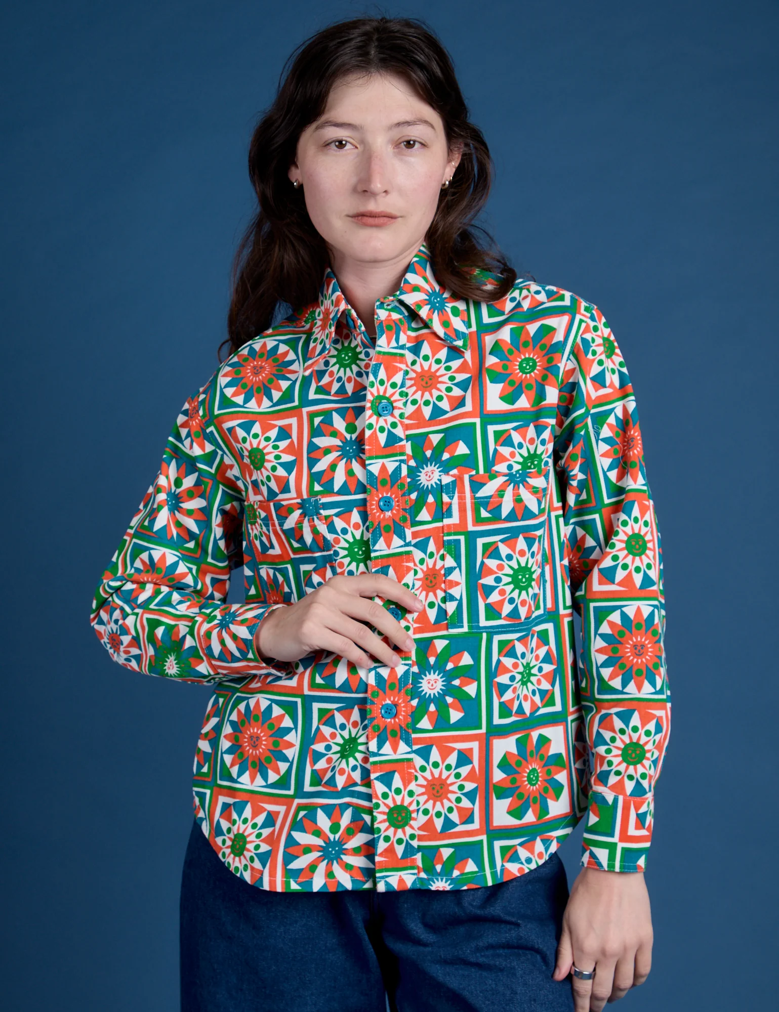 Cropped Overshirt - Quilt Print *FINAL SALE* - Image 8