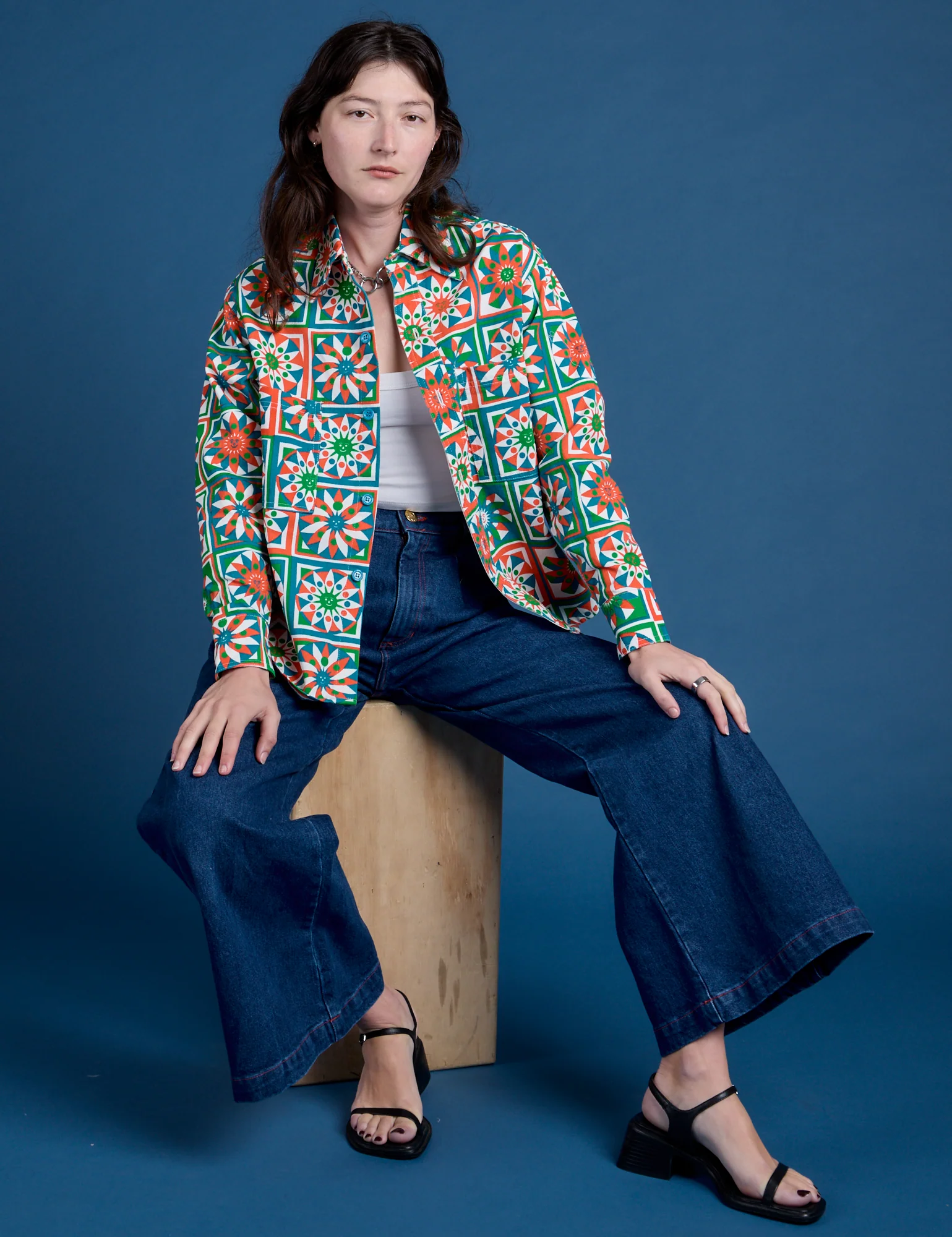 Cropped Overshirt - Quilt Print *FINAL SALE* - Image 9