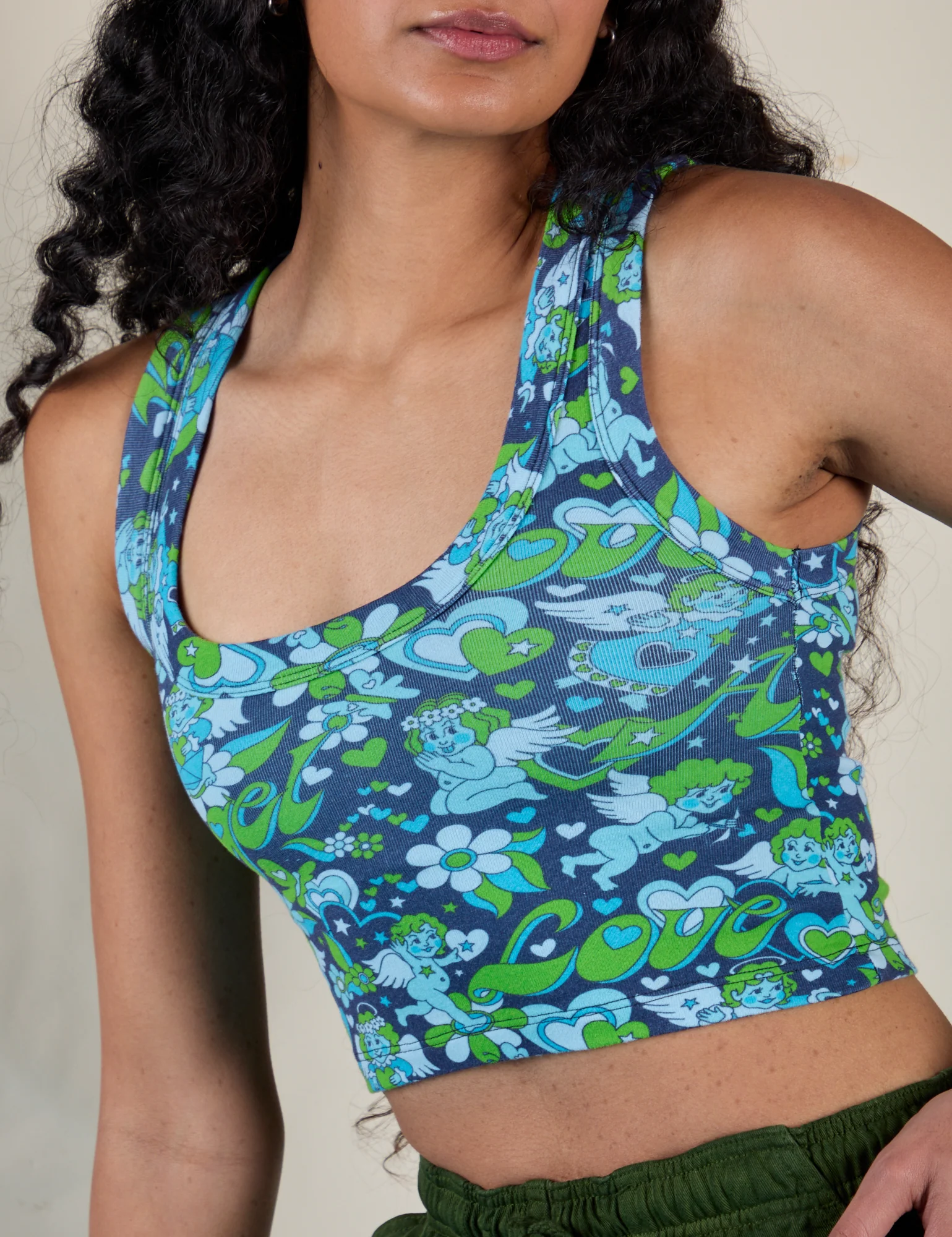 Cropped Tank Top - Angel Print *FINAL SALE* - Image 5
