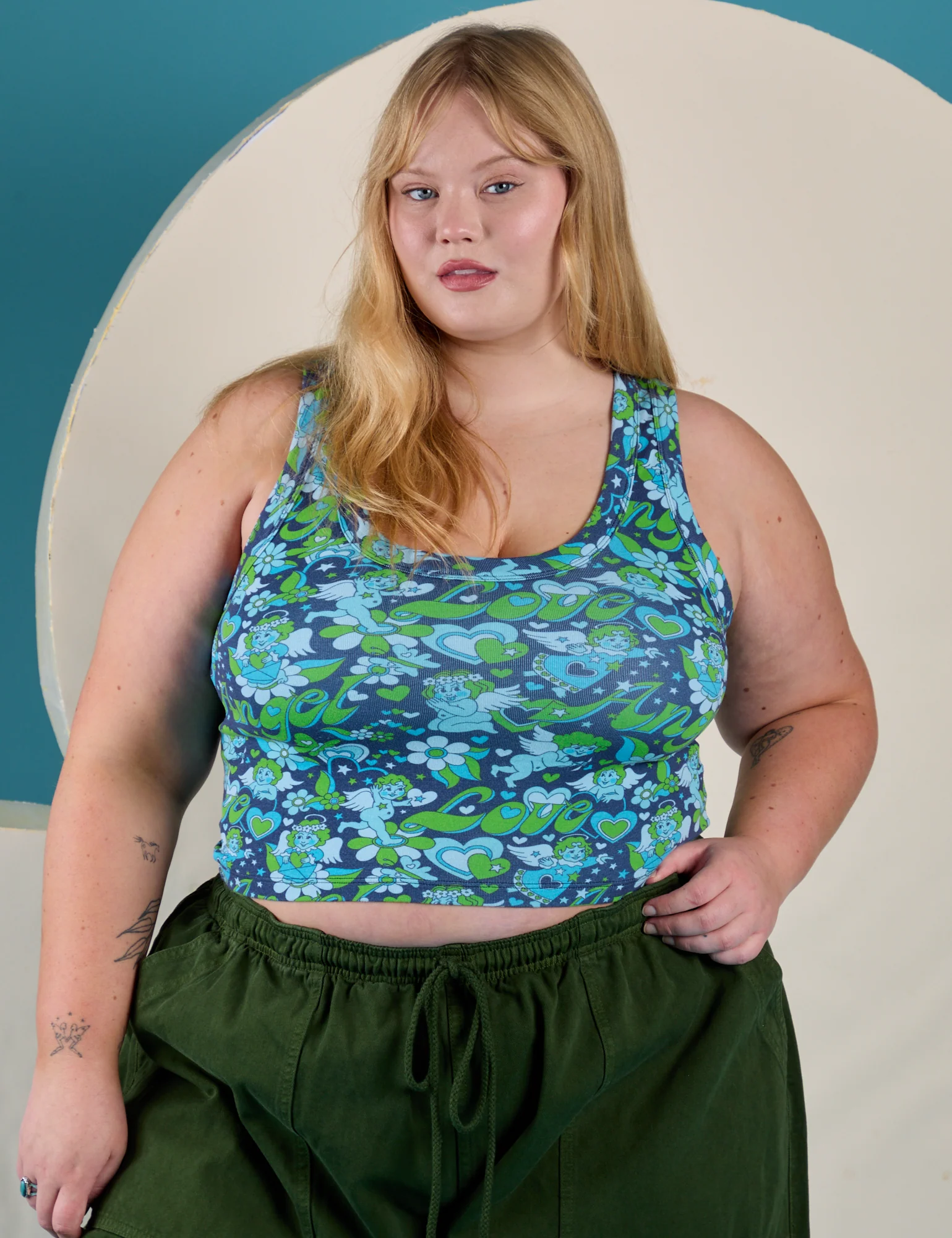 Cropped Tank Top - Angel Print *FINAL SALE* - Image 8