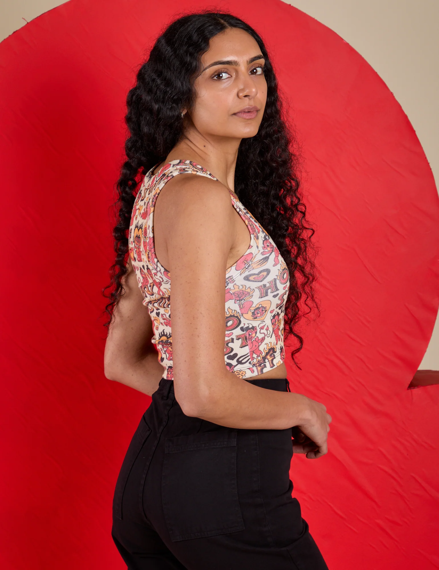 Cropped Tank Top - Hot Stuff Print *FINAL SALE* - Image 11