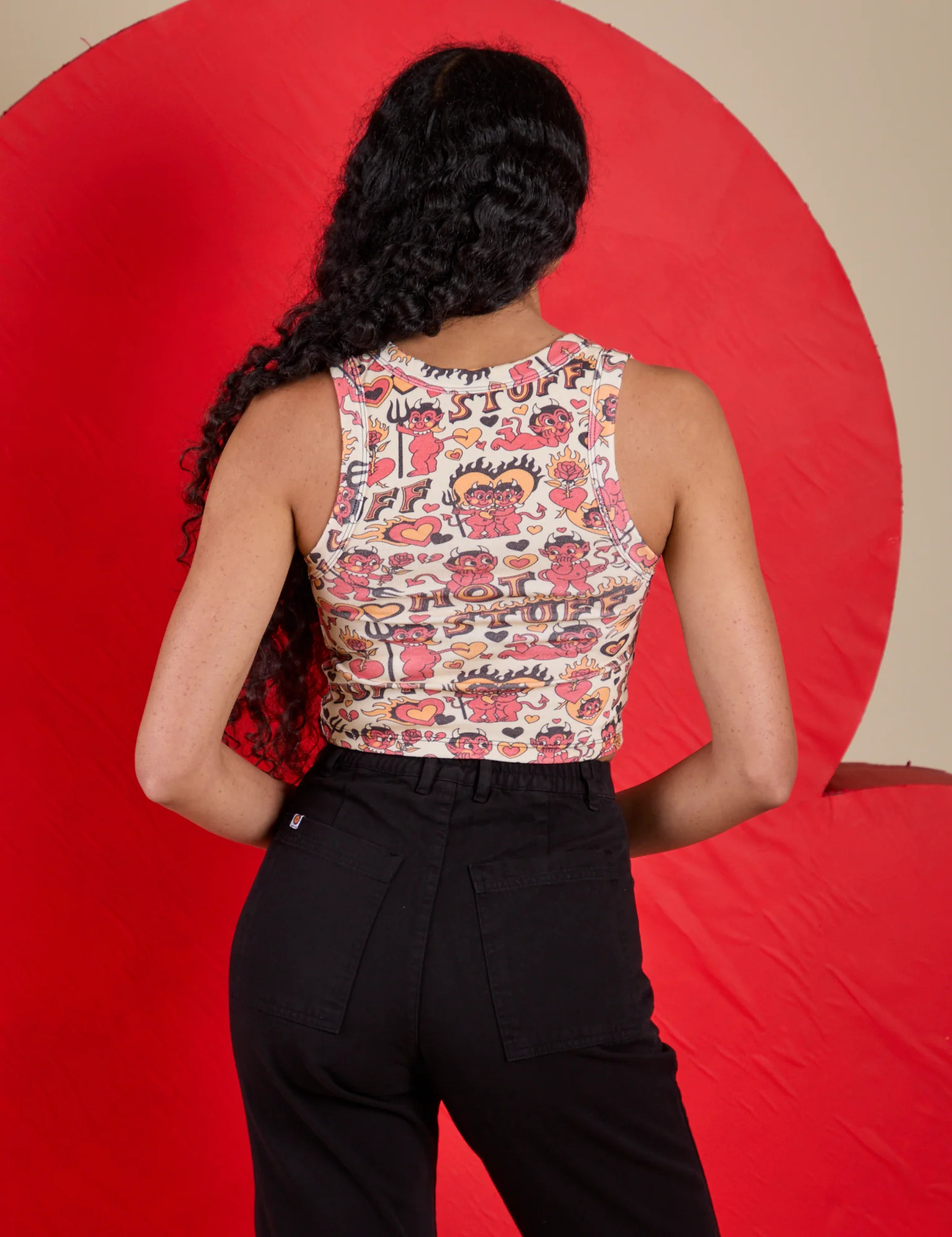 Cropped Tank Top - Hot Stuff Print *FINAL SALE* - Image 13