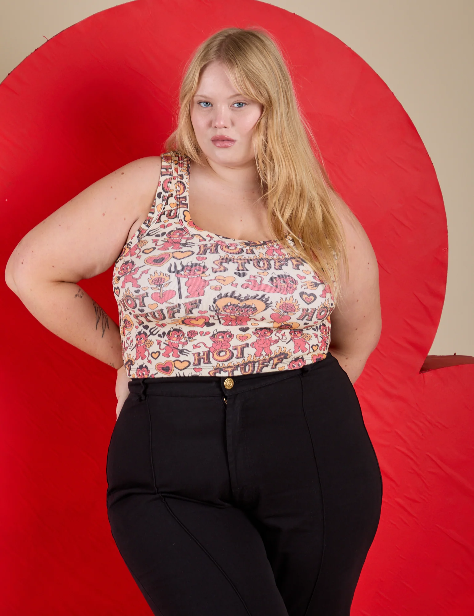 Cropped Tank Top - Hot Stuff Print *FINAL SALE* - Image 3