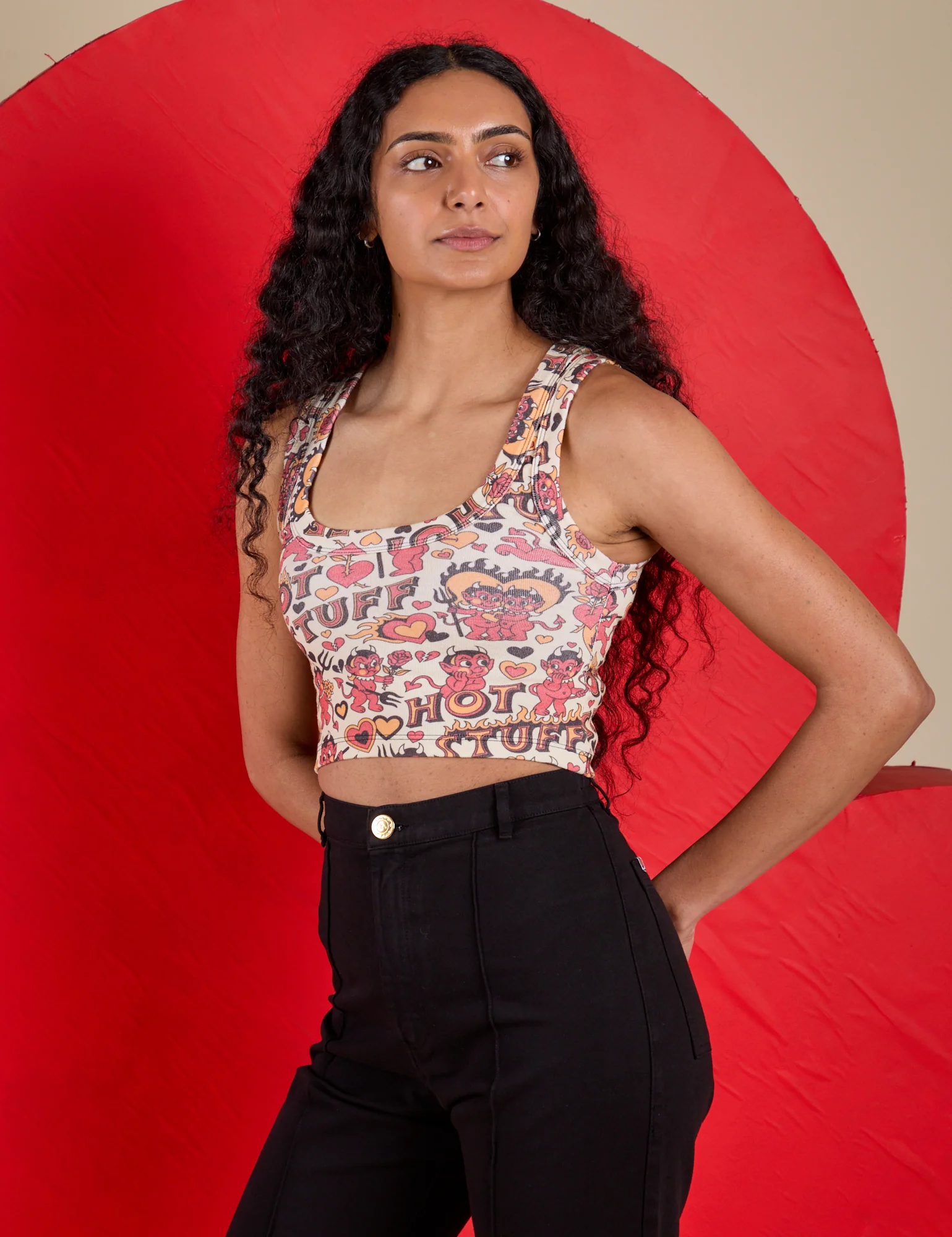 Cropped Tank Top - Hot Stuff Print *FINAL SALE* - Image 8