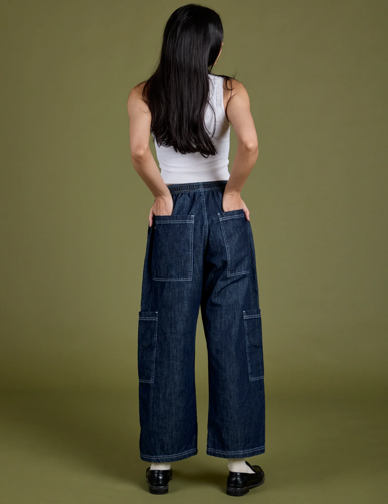 Denim Drop Pocket Pants - Dark Wash - Image 28