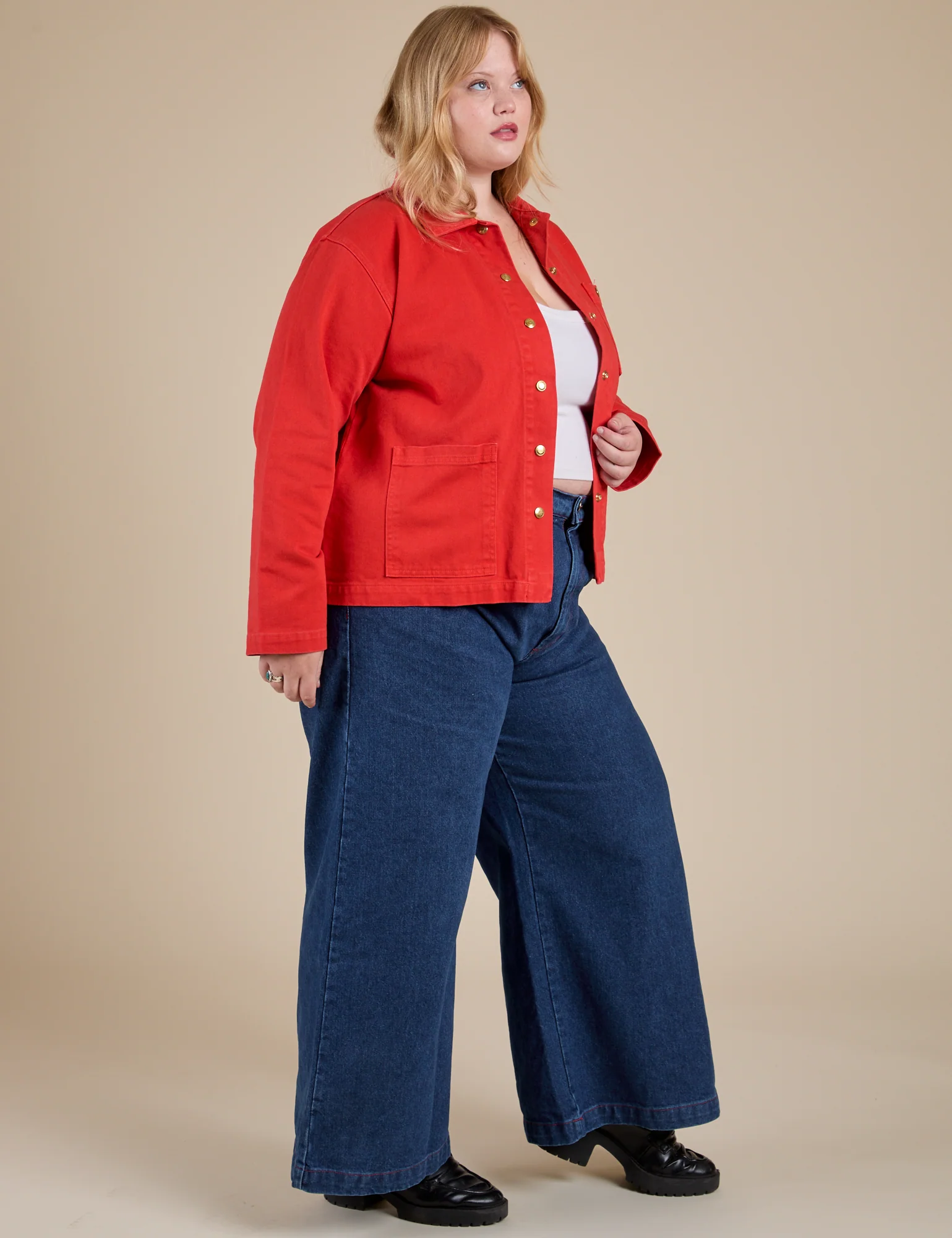Denim Work Jacket - Mustang Red - Image 15