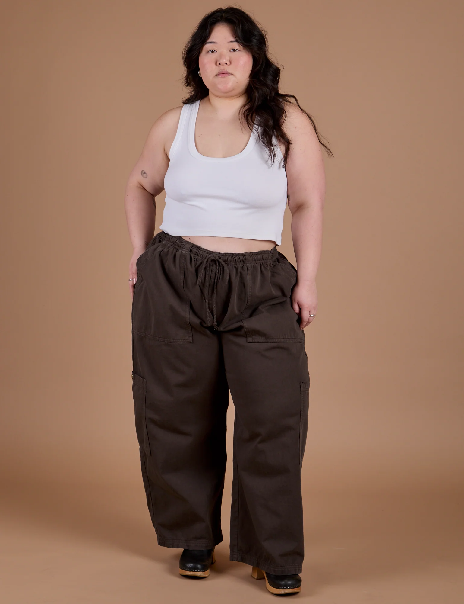 Drop Pocket Cargo Pants - Espresso Brown - Image 11