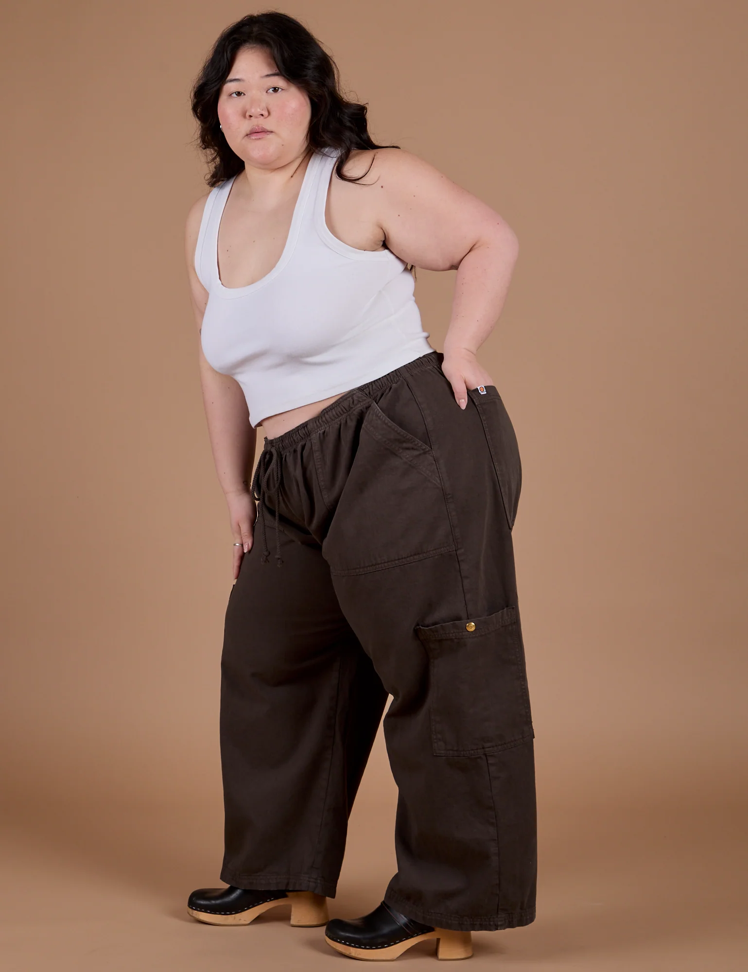 Drop Pocket Cargo Pants - Espresso Brown - Image 13