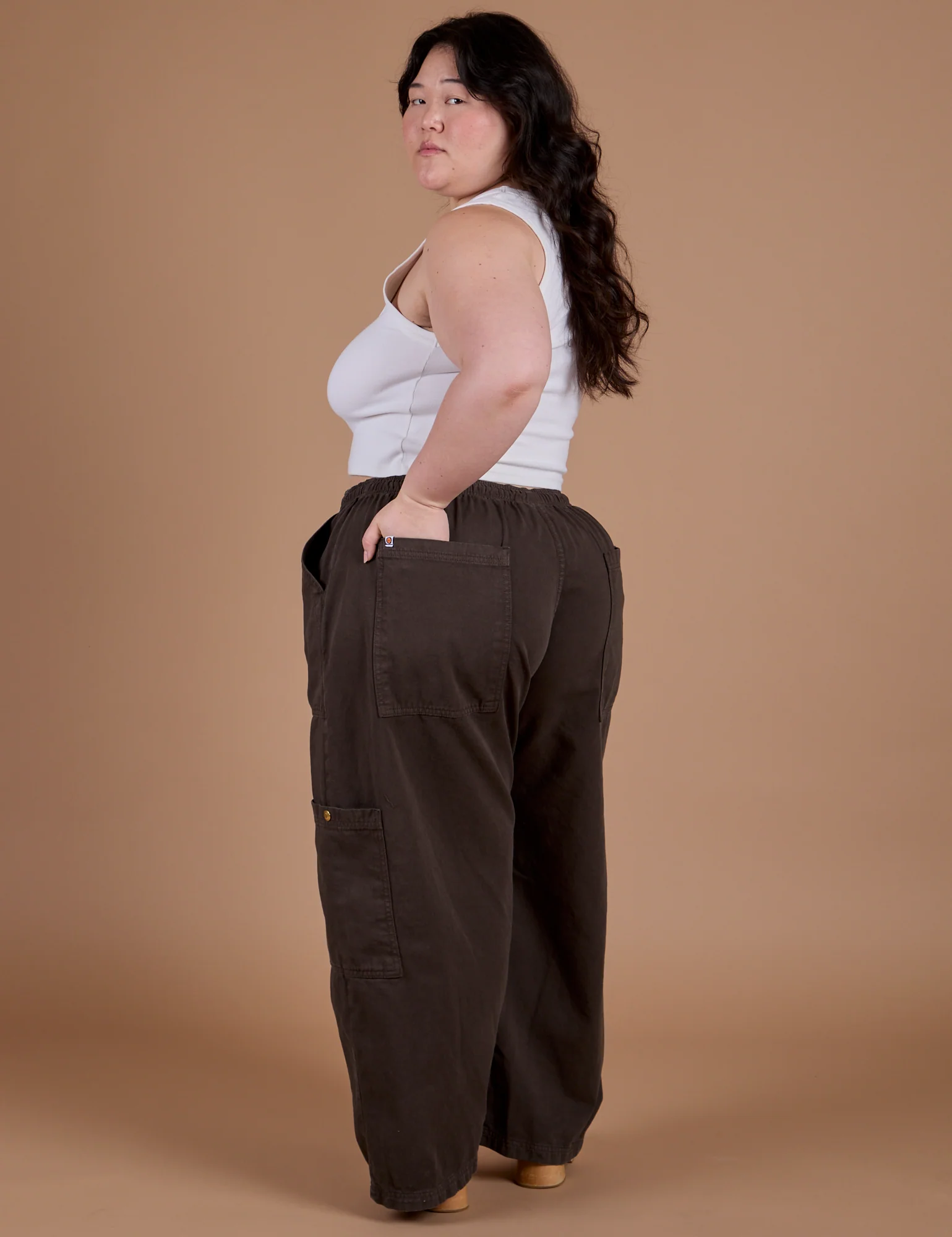 Drop Pocket Cargo Pants - Espresso Brown - Image 16
