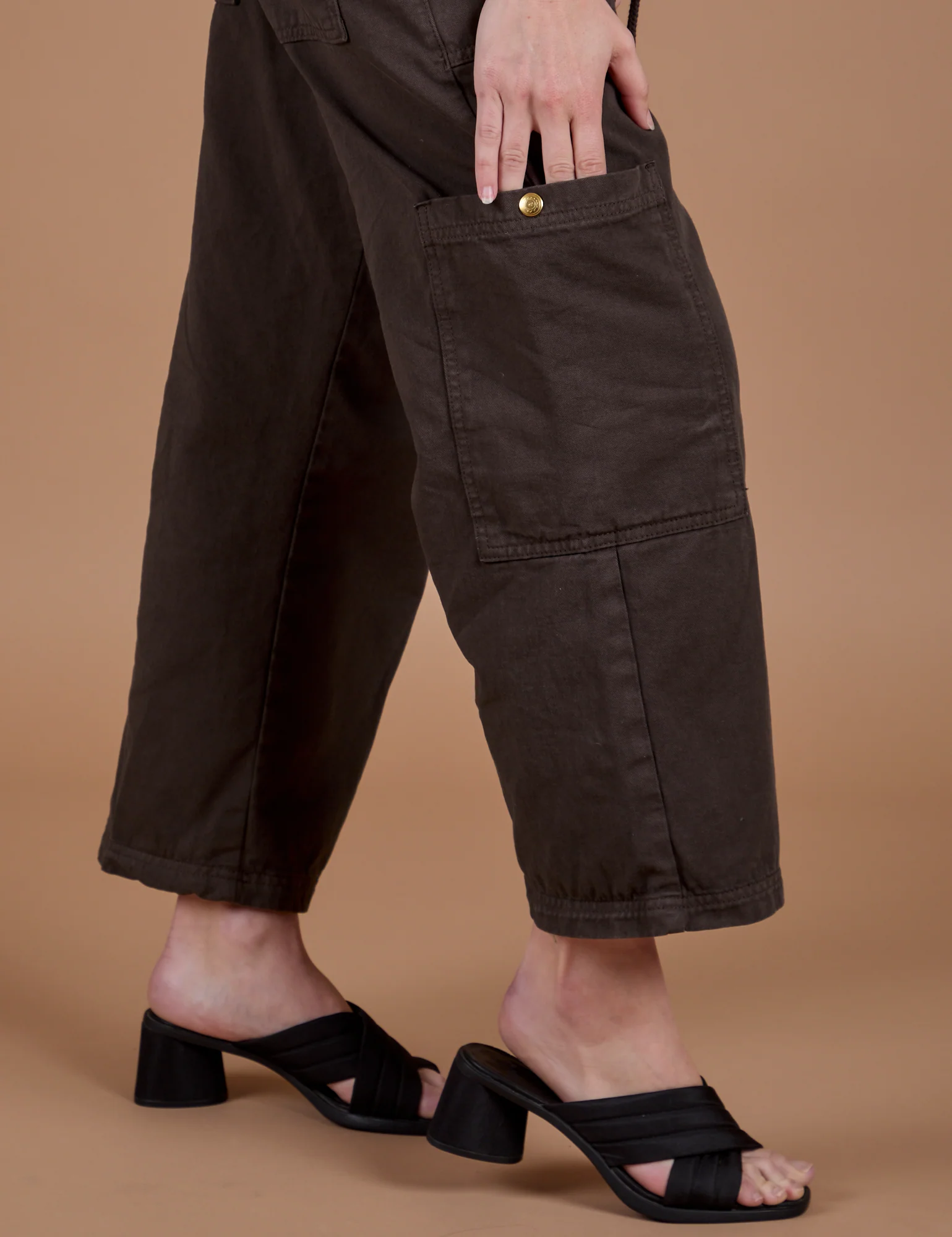 Drop Pocket Cargo Pants - Espresso Brown - Image 7