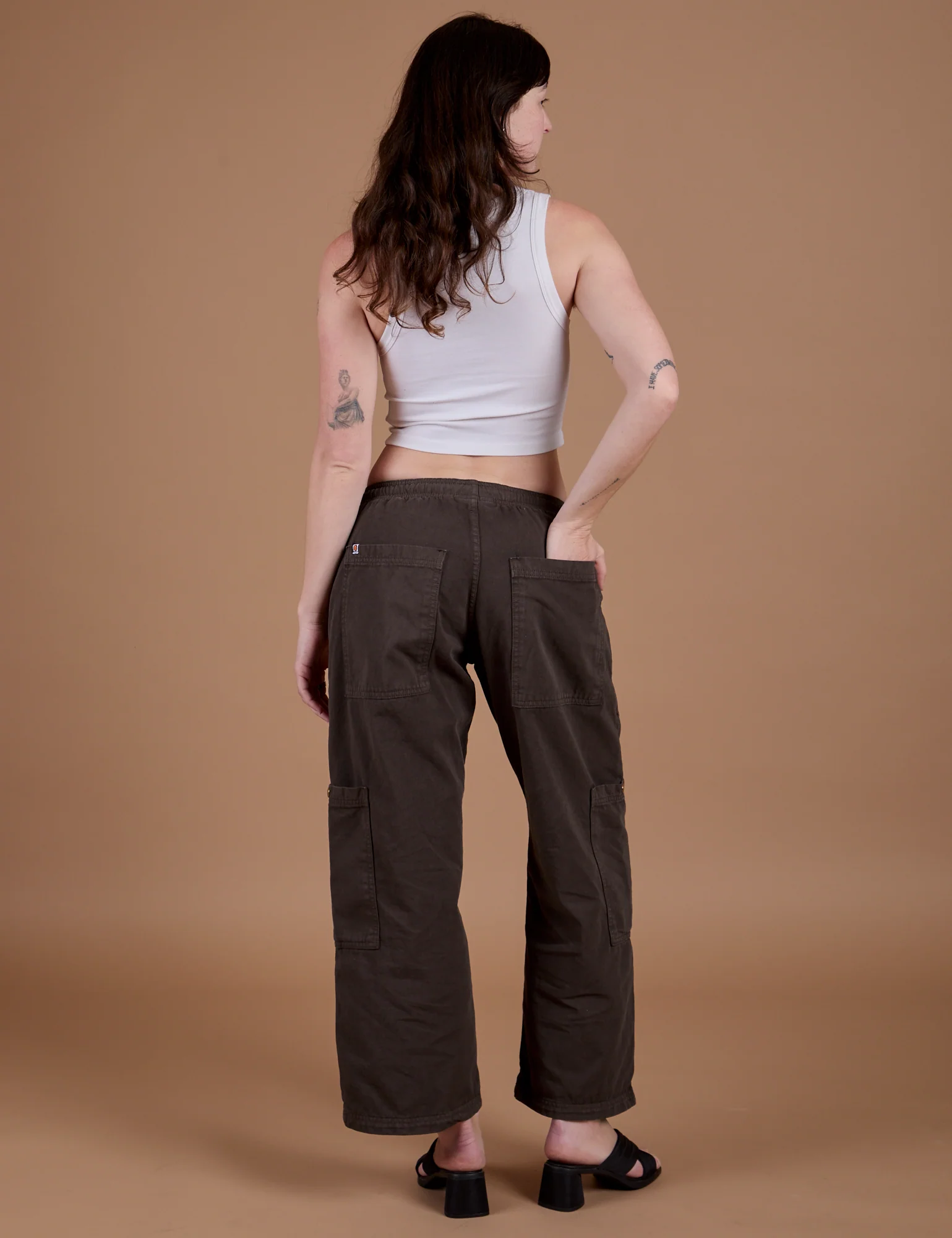 Drop Pocket Cargo Pants - Espresso Brown - Image 8