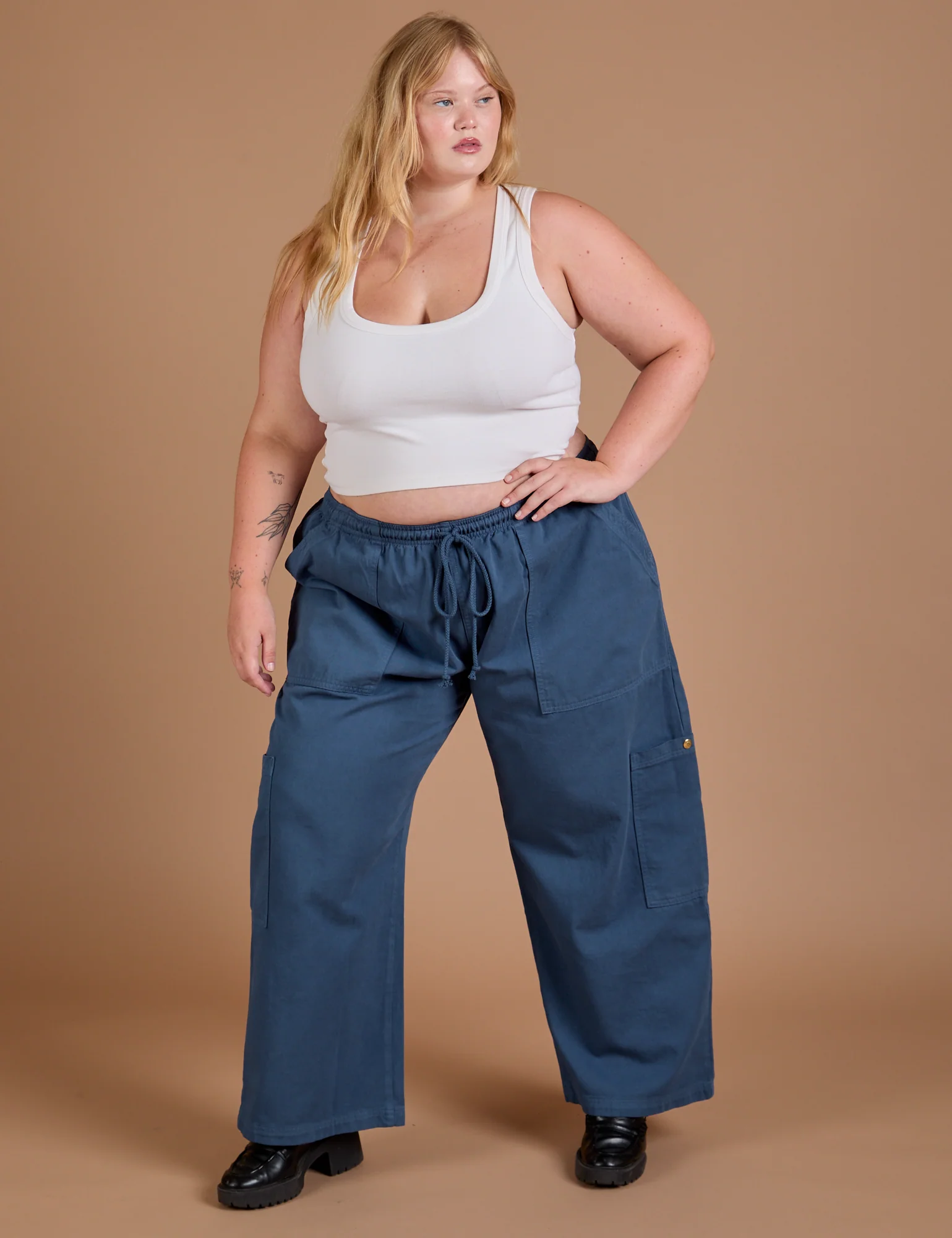 Drop Pocket Cargo Pants - French Blue