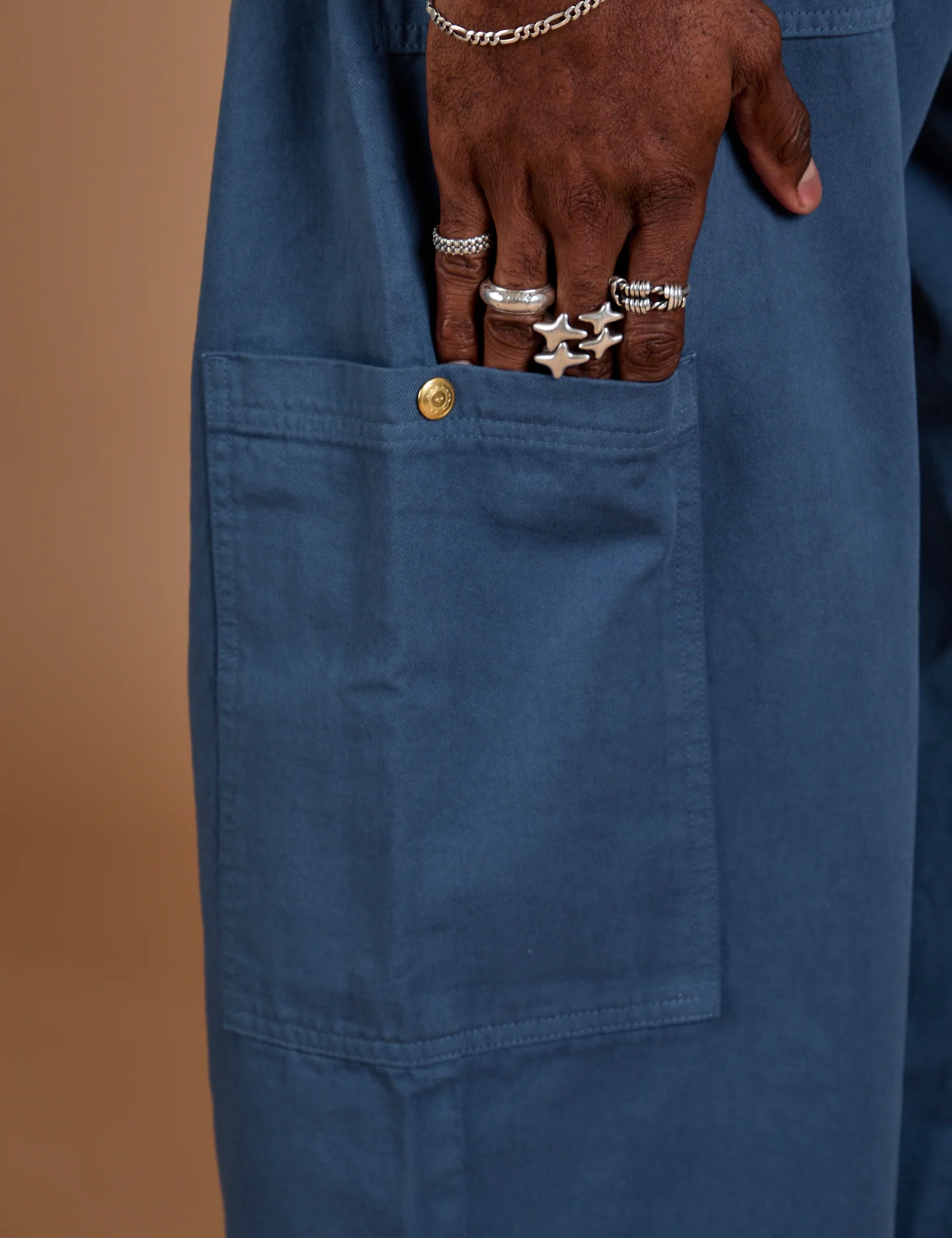 Drop Pocket Cargo Pants - French Blue - Image 11