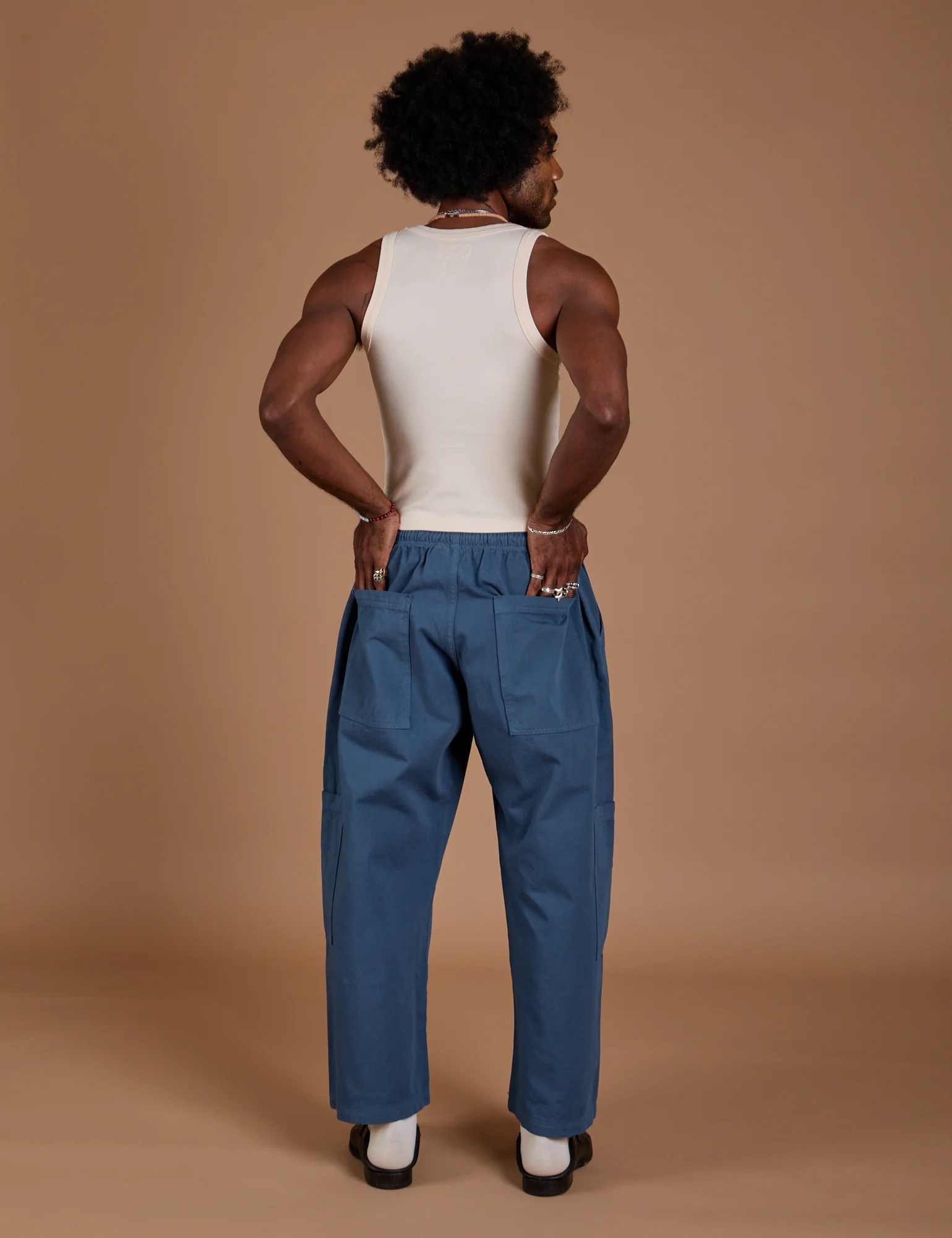 Drop Pocket Cargo Pants - French Blue - Image 12