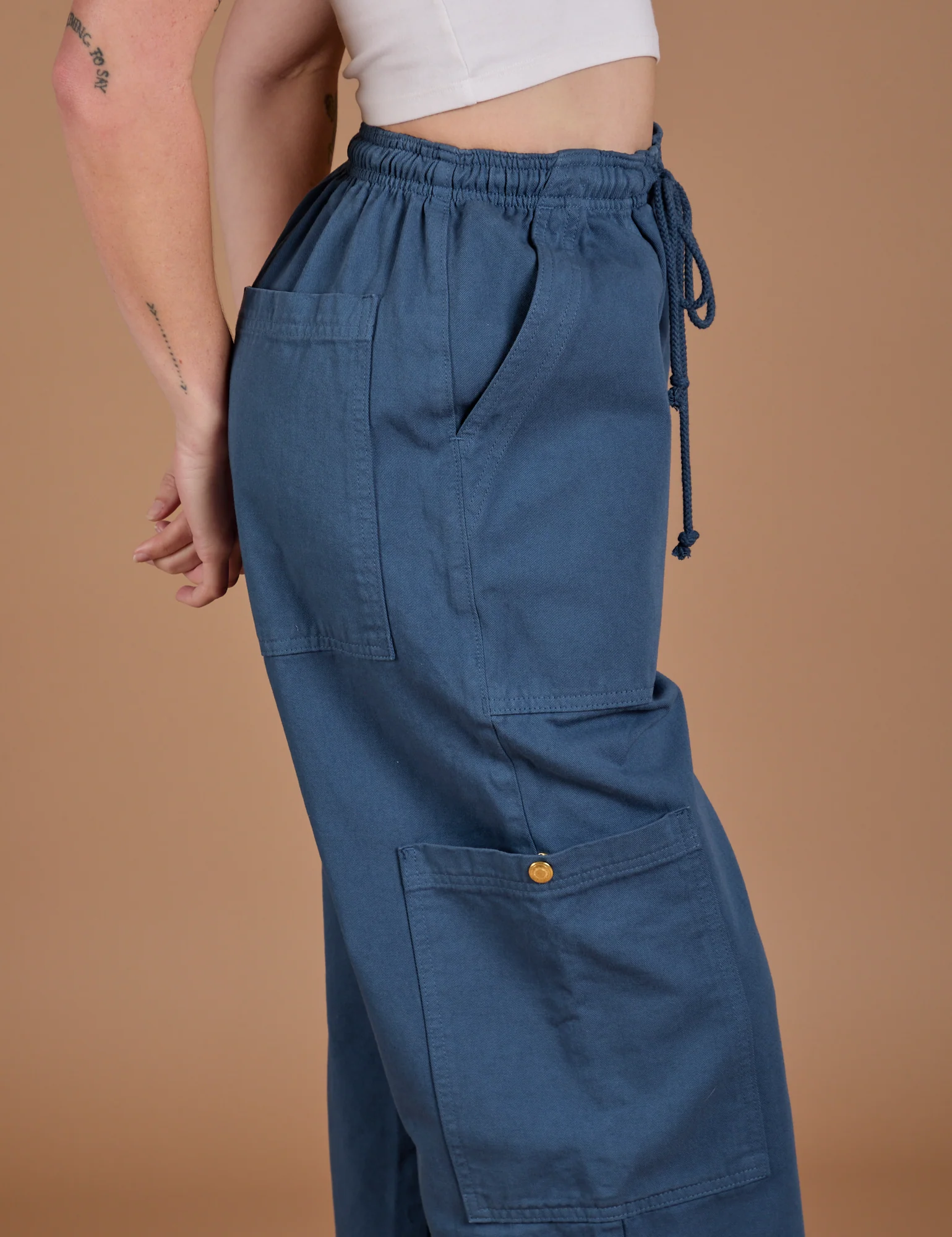 Drop Pocket Cargo Pants - French Blue - Image 18