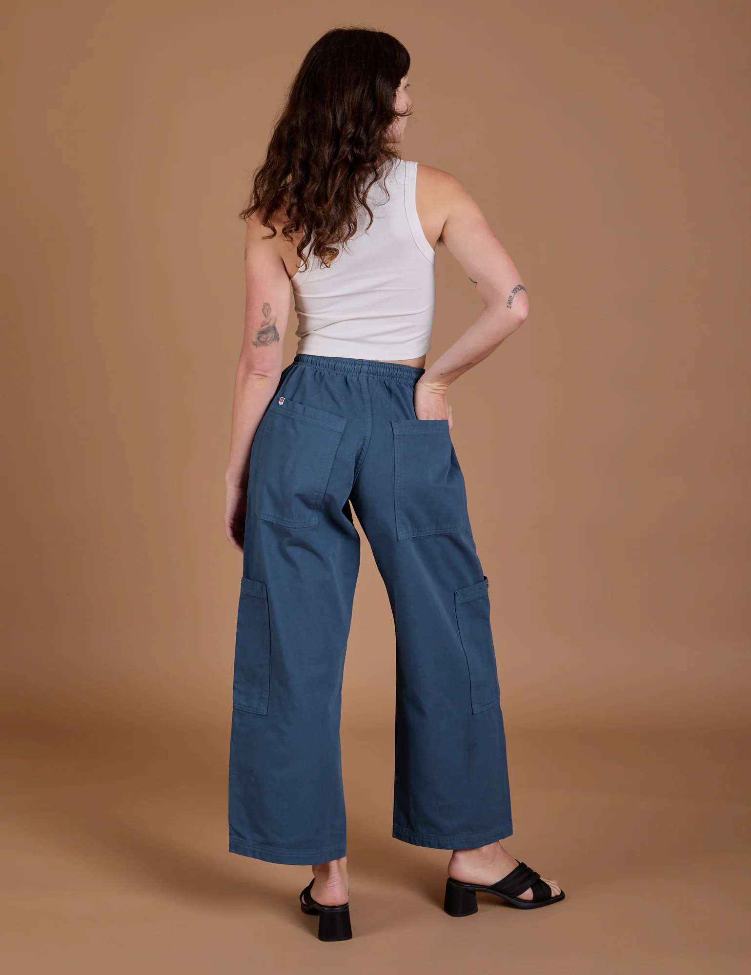 Drop Pocket Cargo Pants - French Blue - Image 19
