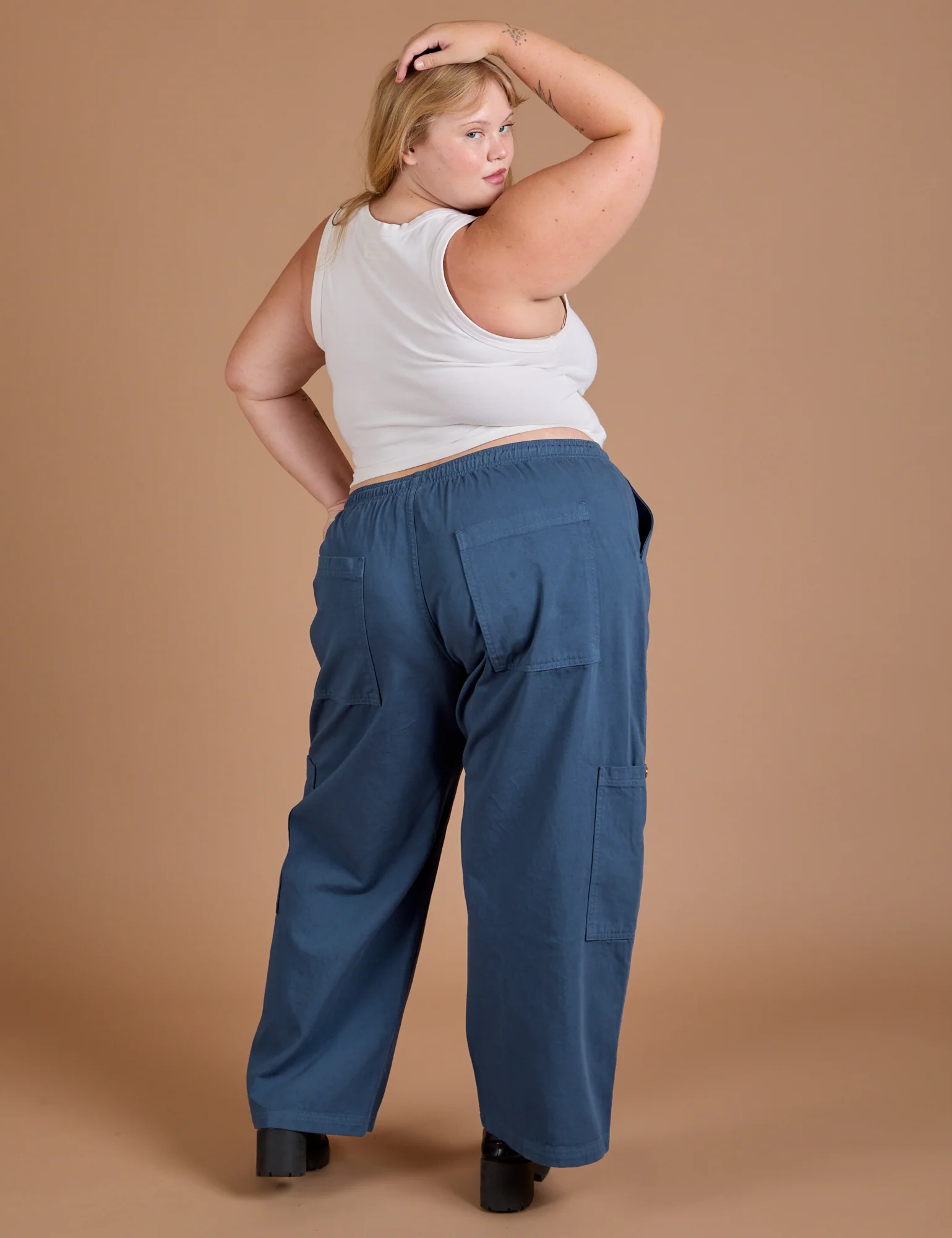 Drop Pocket Cargo Pants - French Blue - Image 5