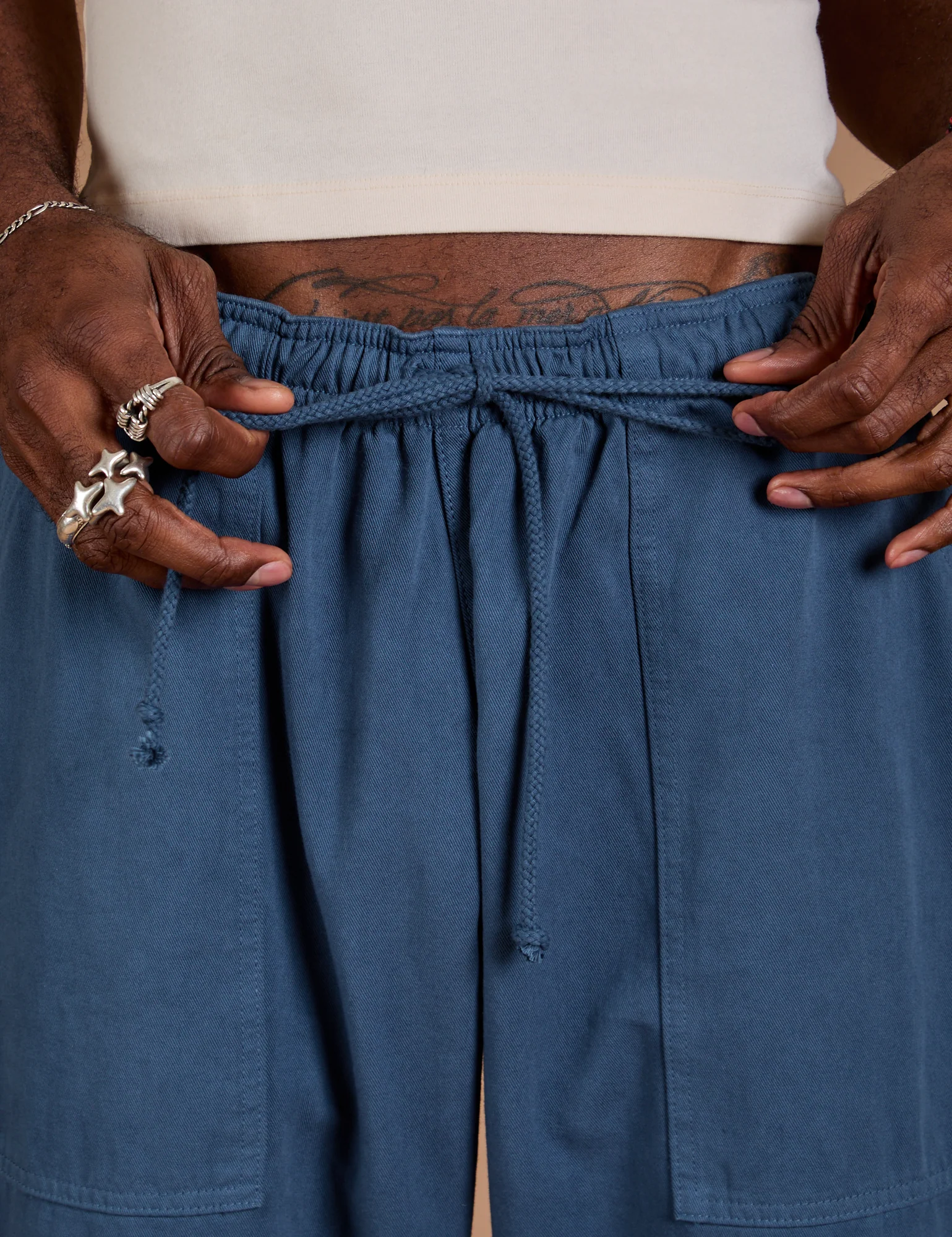 Drop Pocket Cargo Pants - French Blue - Image 8