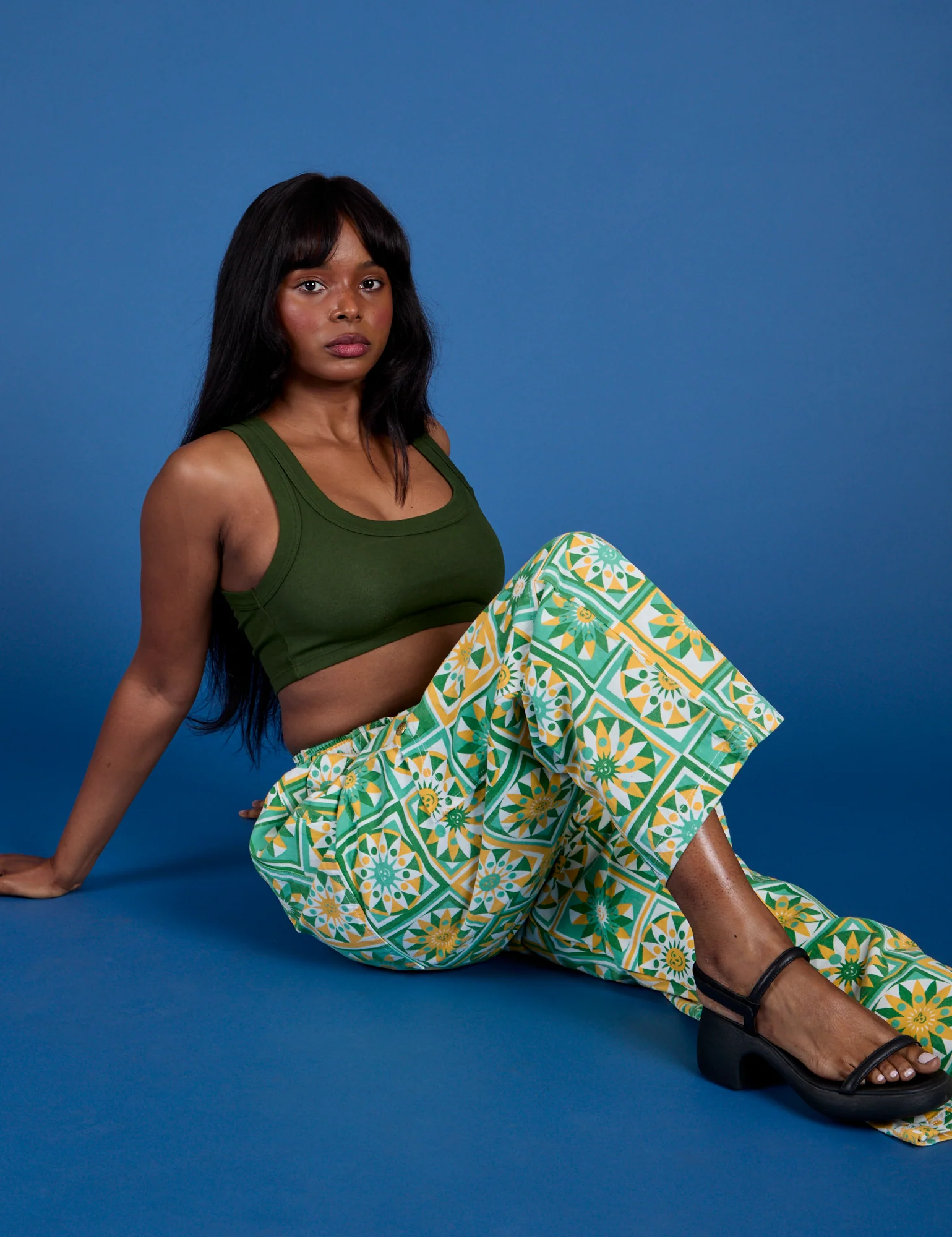Drop Pocket Cargo Pants - Spring Quilt Print - Image 15