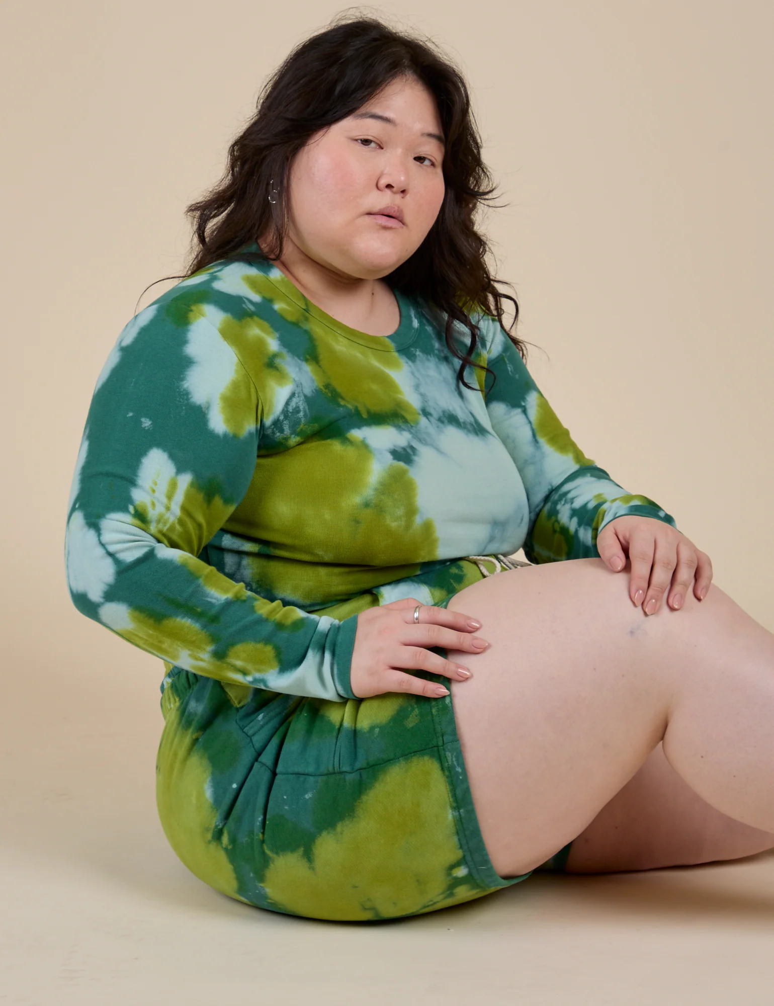 Heavyweight Sweat Shorts - Green Magic Waters - Image 3