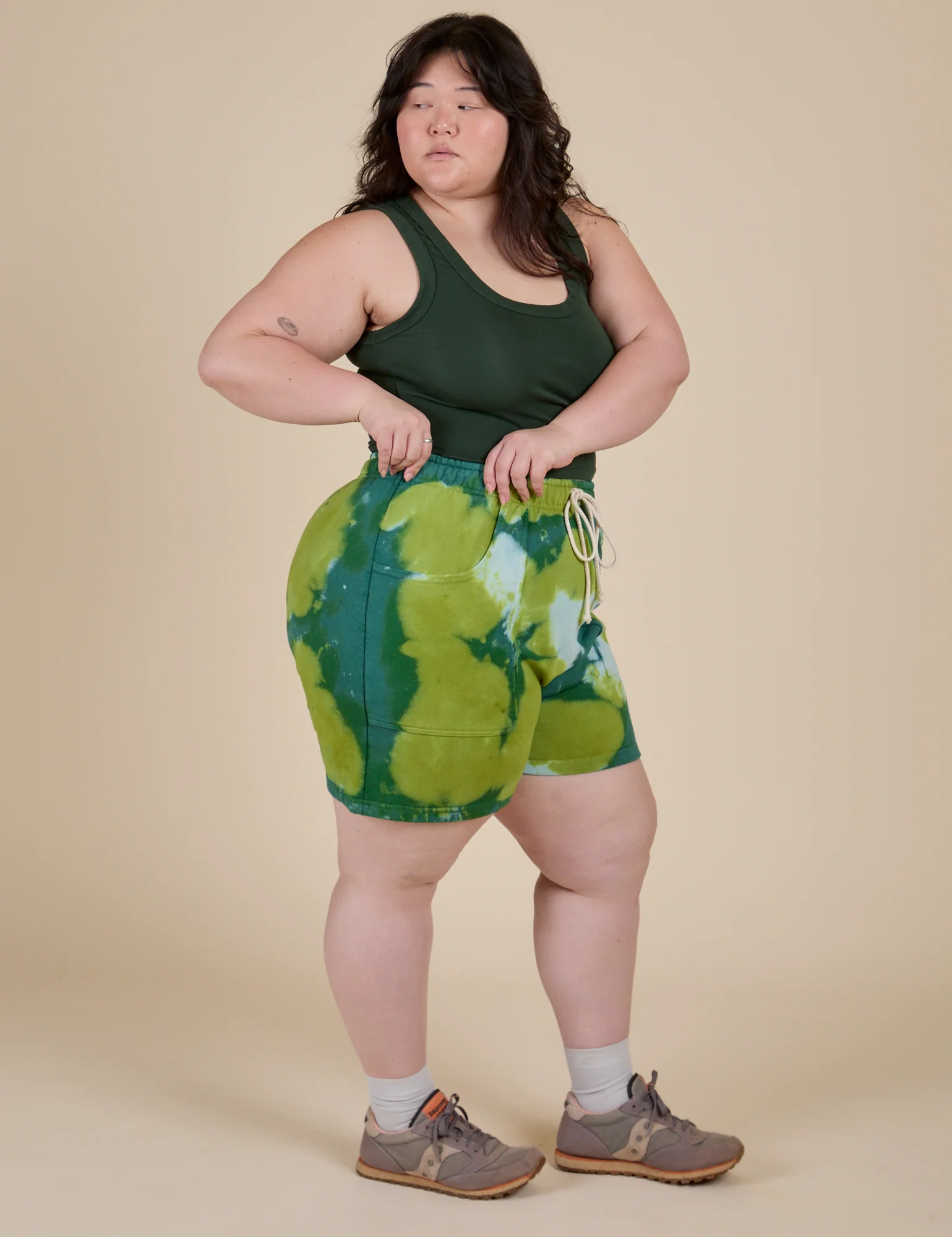 Heavyweight Sweat Shorts - Green Magic Waters - Image 6
