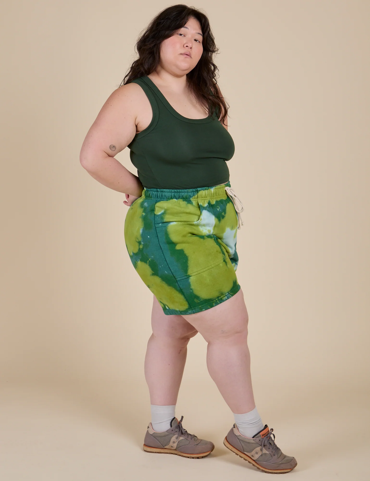 Heavyweight Sweat Shorts - Green Magic Waters - Image 7