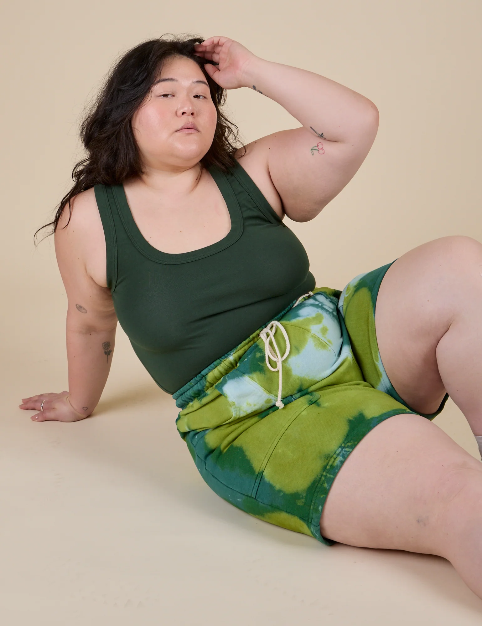 Heavyweight Sweat Shorts - Green Magic Waters - Image 8