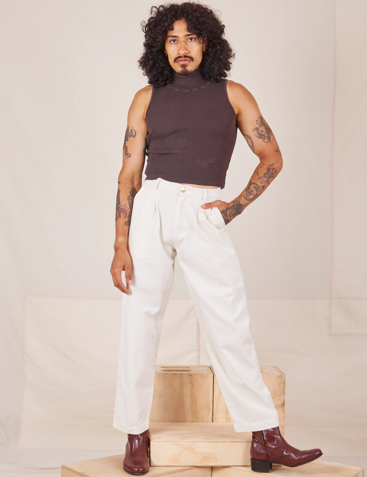 Heavyweight Trousers - Vintage Tee White - Image 7