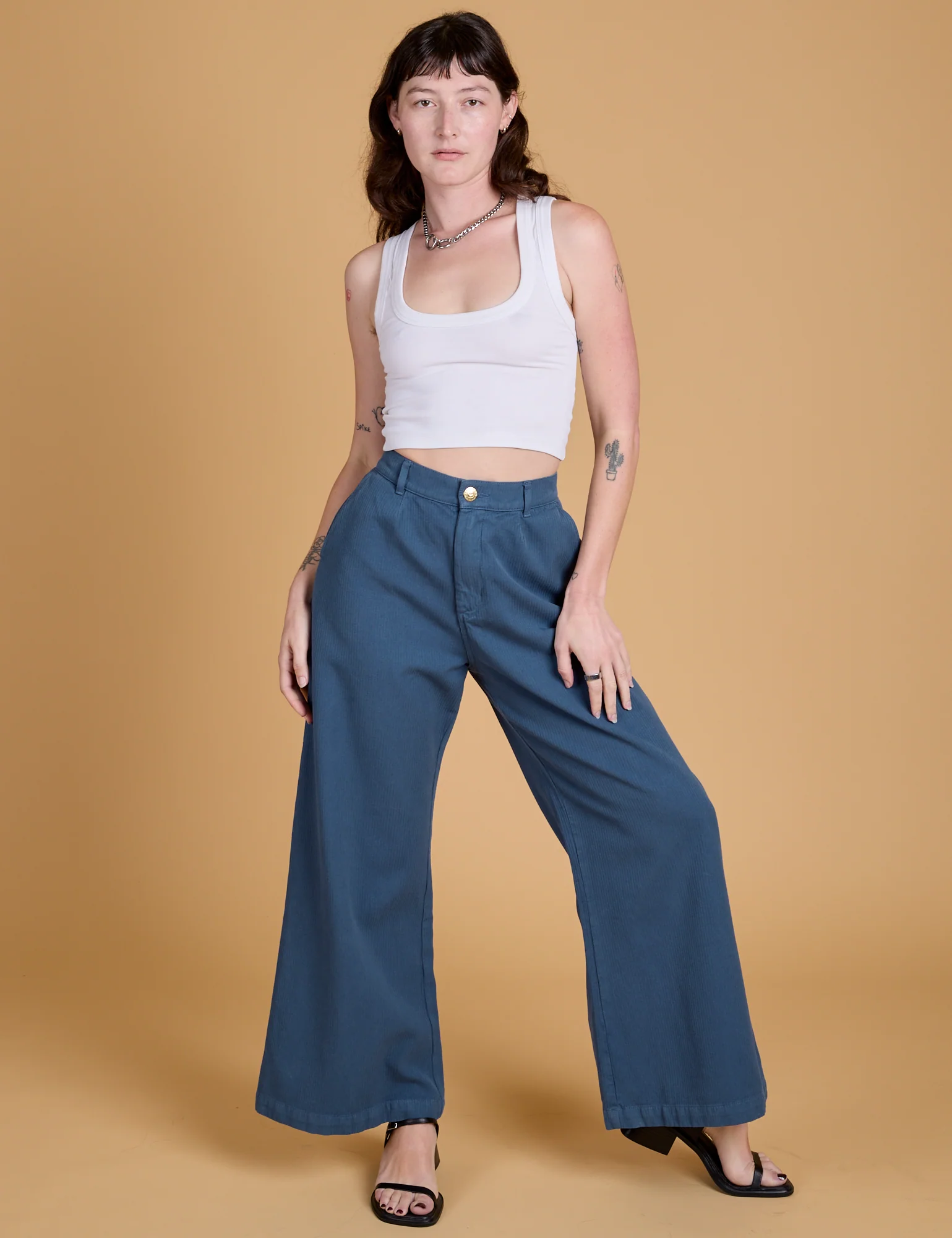 Heritage Wide Leg Trousers - French Blue *FINAL SALE*