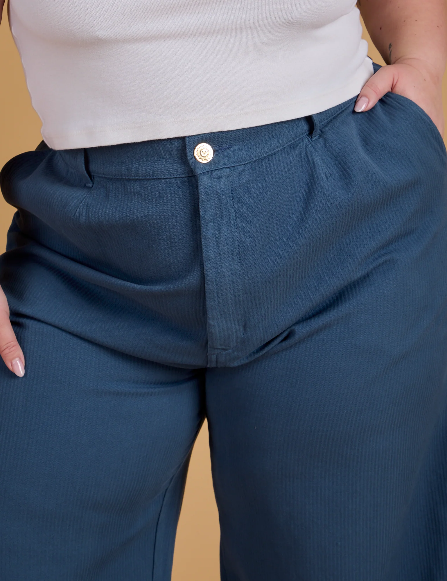 Heritage Wide Leg Trousers - French Blue *FINAL SALE* - Image 11