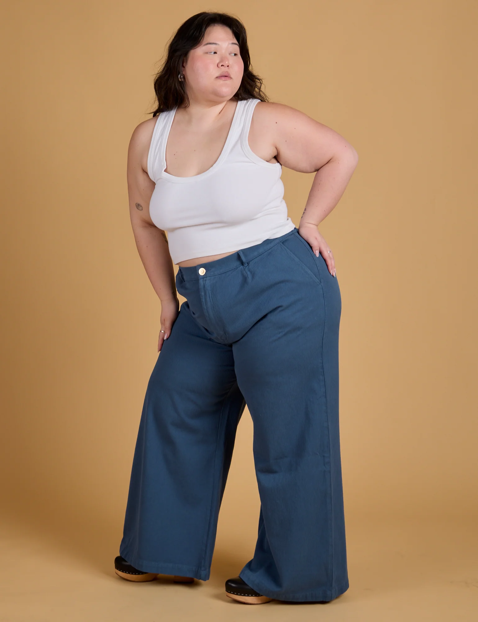 Heritage Wide Leg Trousers - French Blue *FINAL SALE* - Image 12