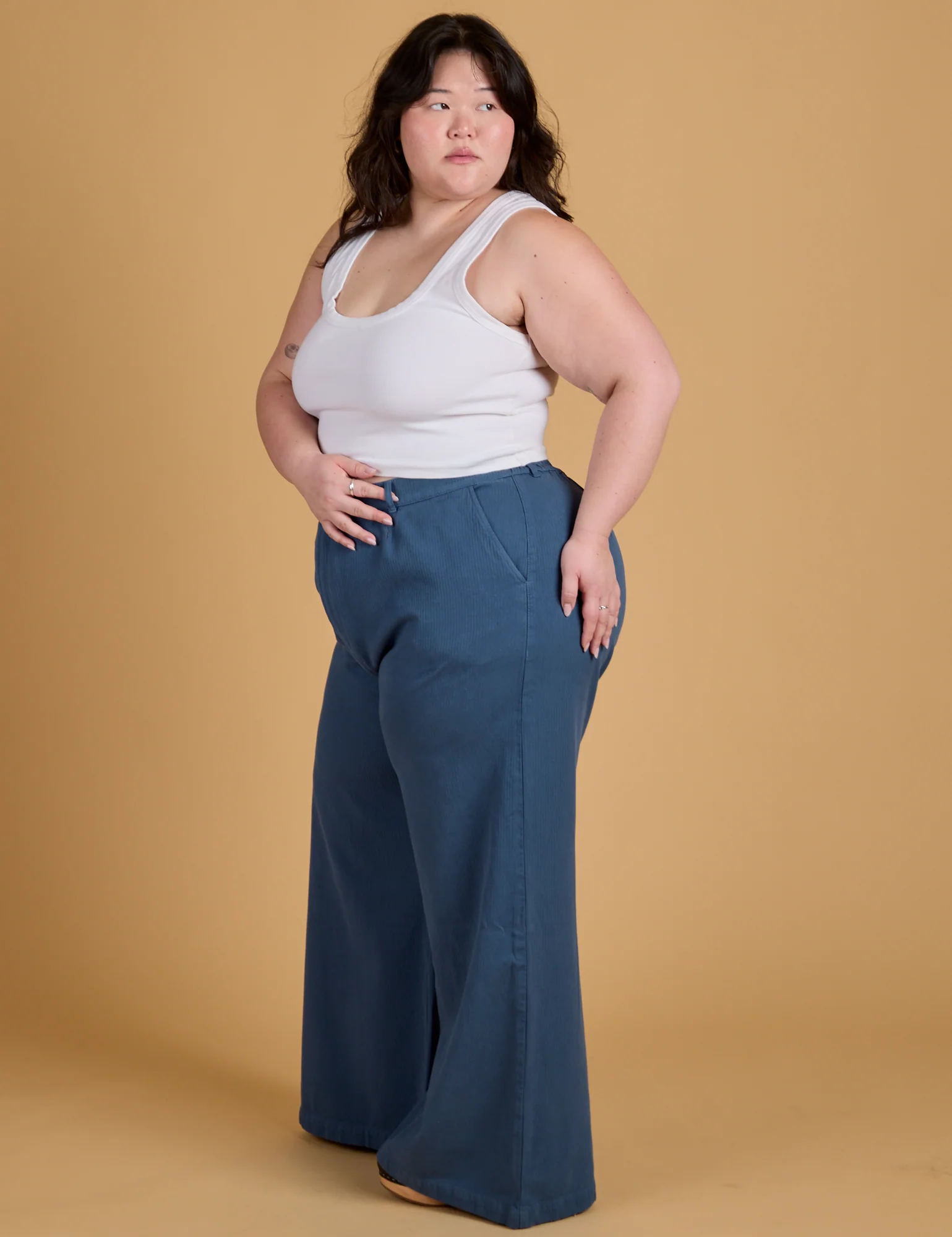 Heritage Wide Leg Trousers - French Blue *FINAL SALE* - Image 13