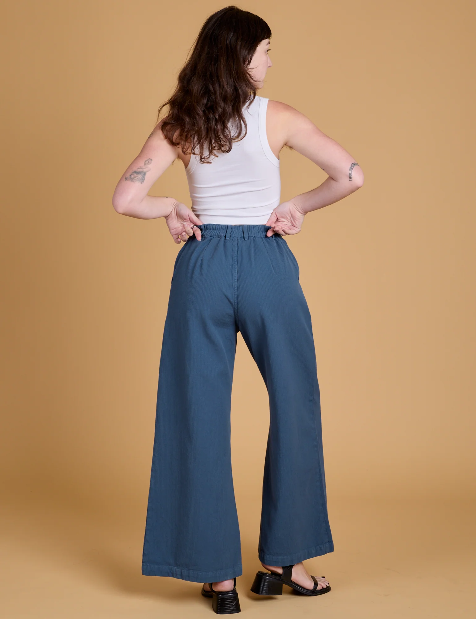 Heritage Wide Leg Trousers - French Blue *FINAL SALE* - Image 7