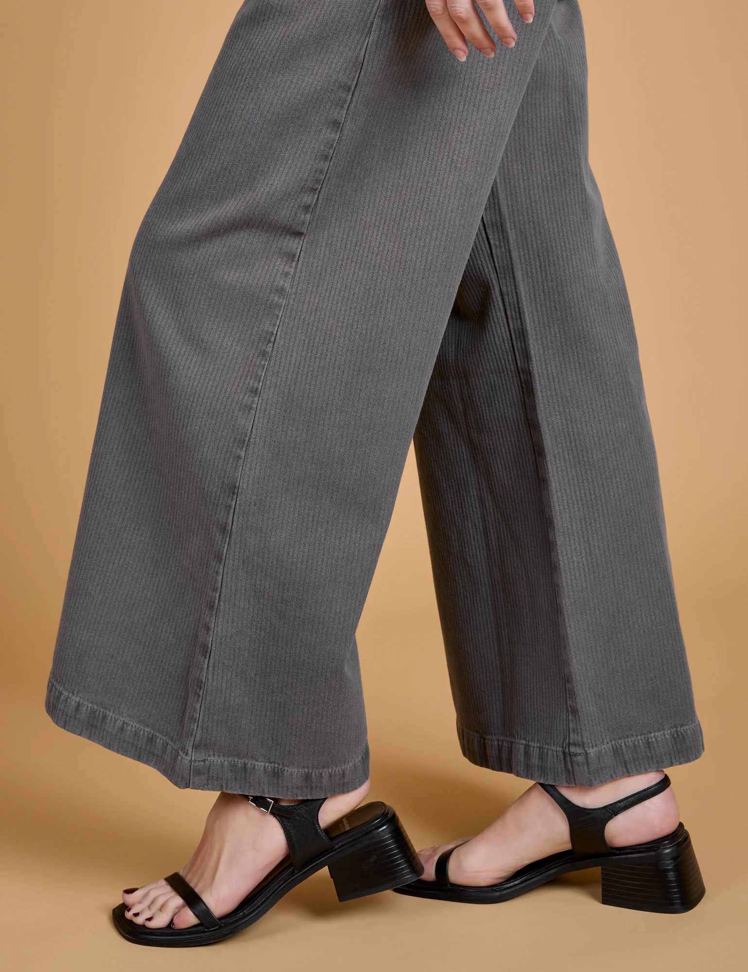 Heritage Wide Leg Trousers - Washed Grey *FINAL SALE* - Image 13