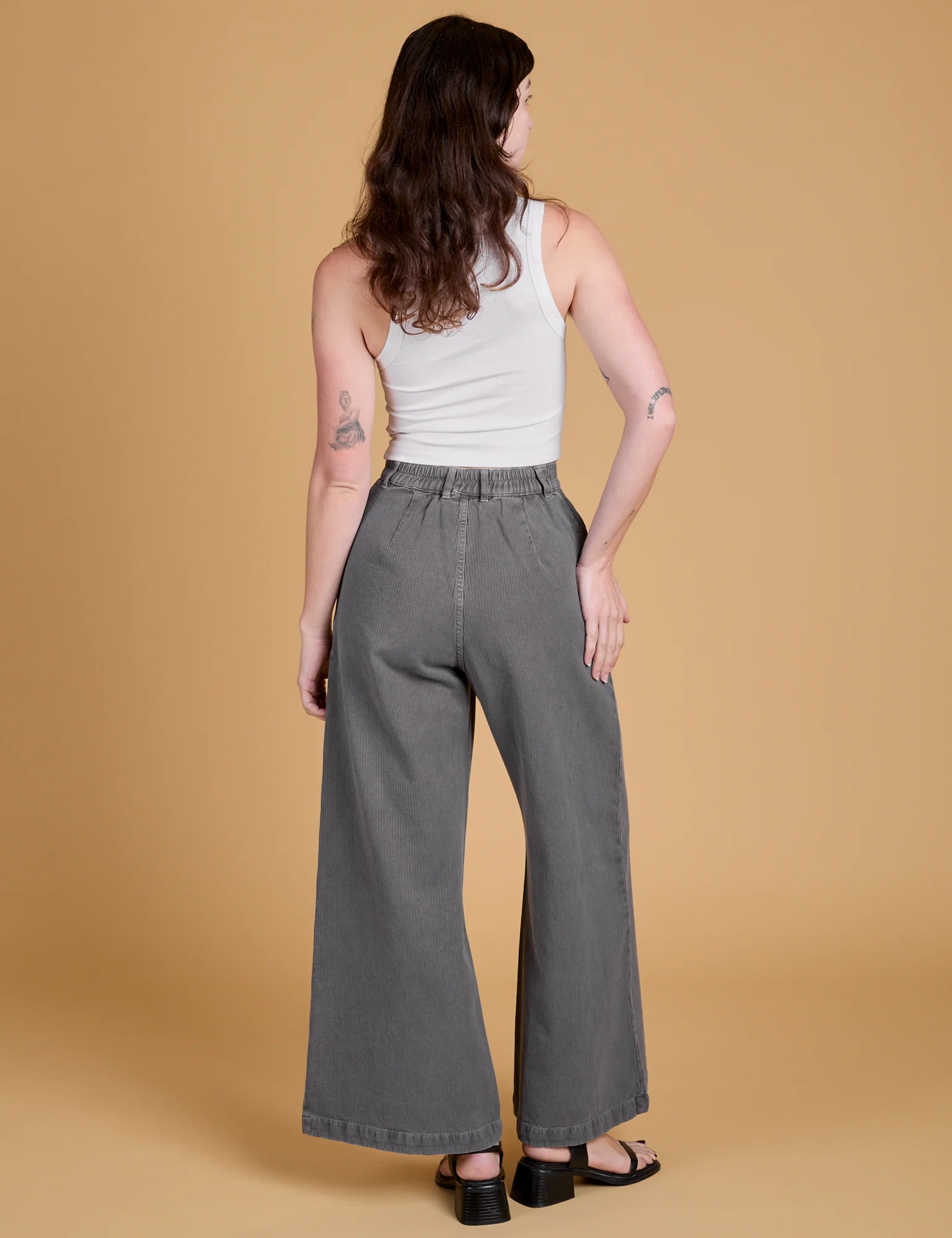 Heritage Wide Leg Trousers - Washed Grey *FINAL SALE* - Image 14