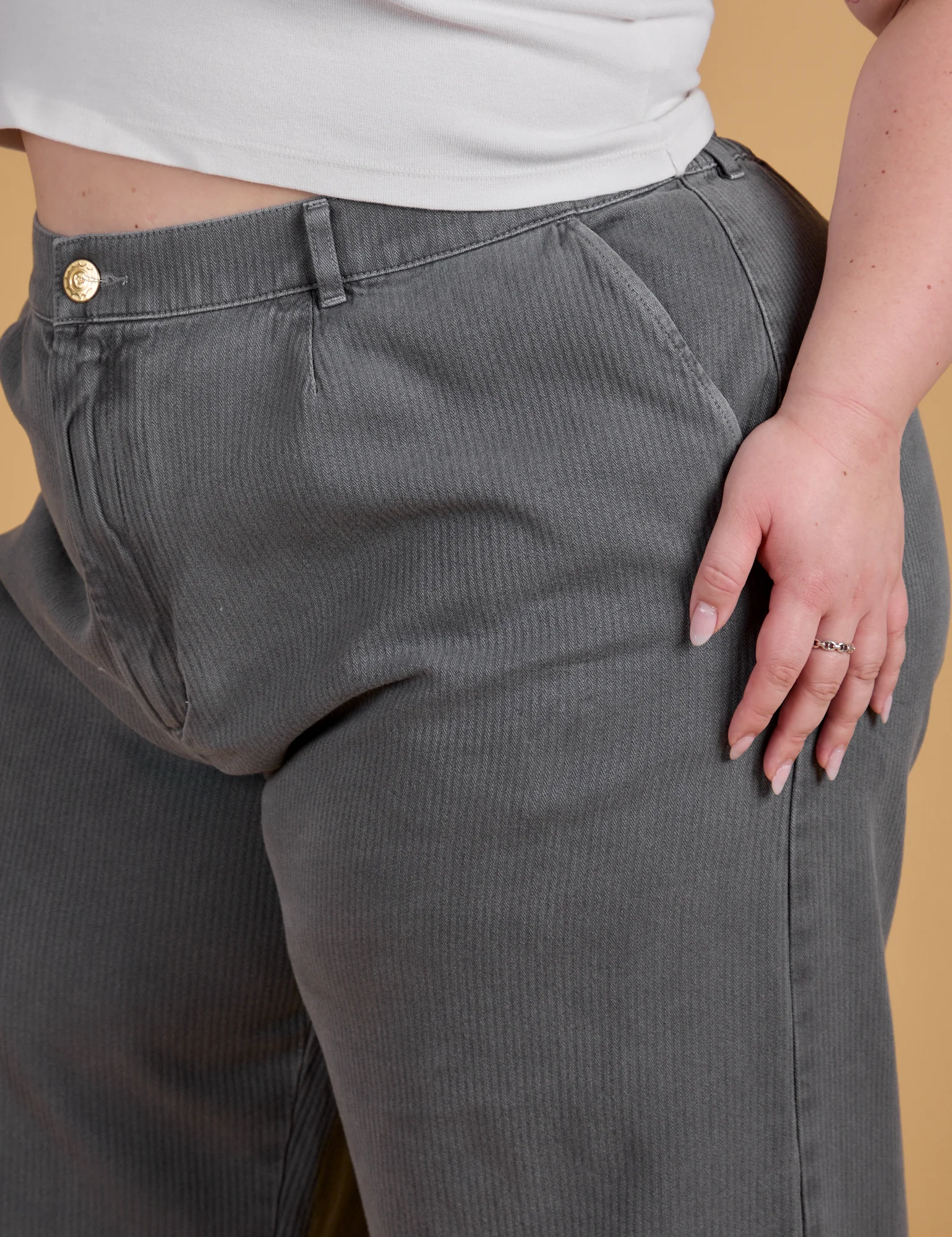 Heritage Wide Leg Trousers - Washed Grey *FINAL SALE* - Image 4
