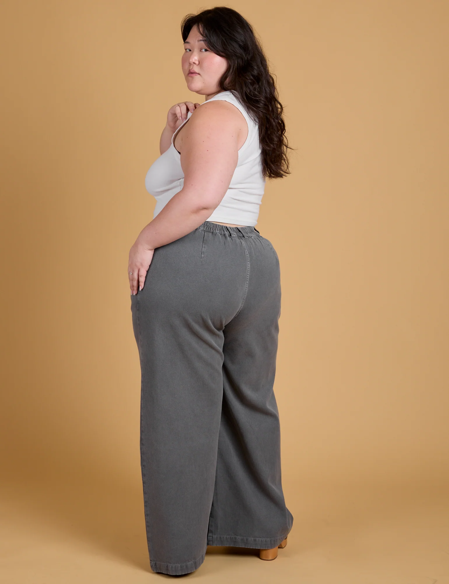 Heritage Wide Leg Trousers - Washed Grey *FINAL SALE* - Image 8