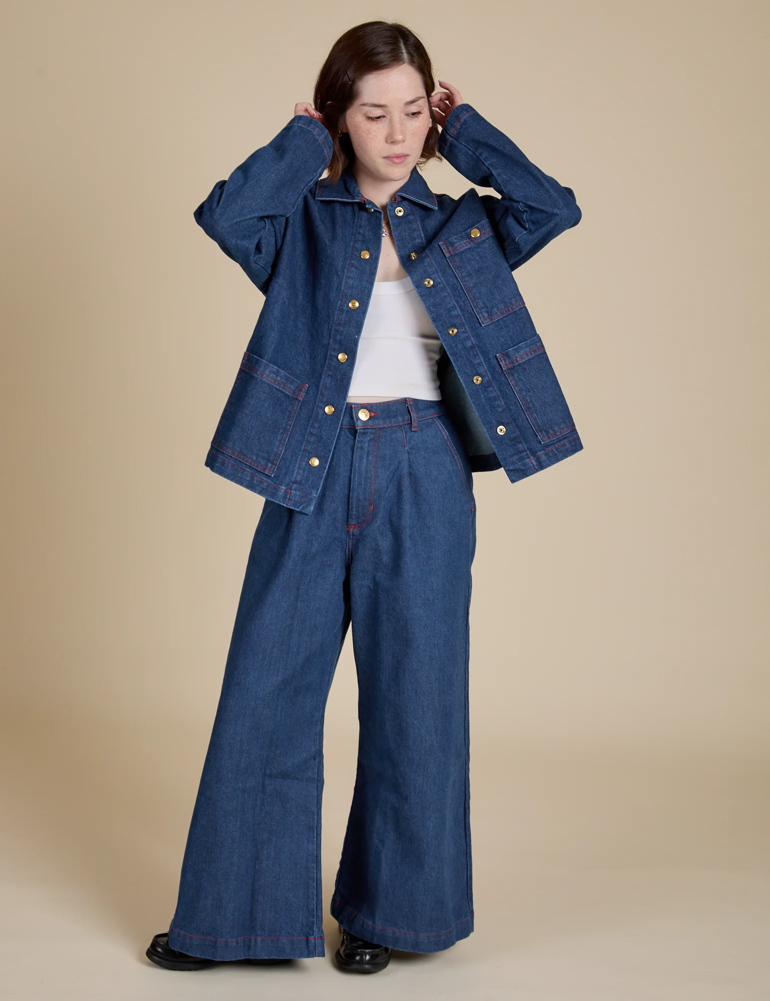 Indigo Denim Work Jacket - Dark Wash - Image 12