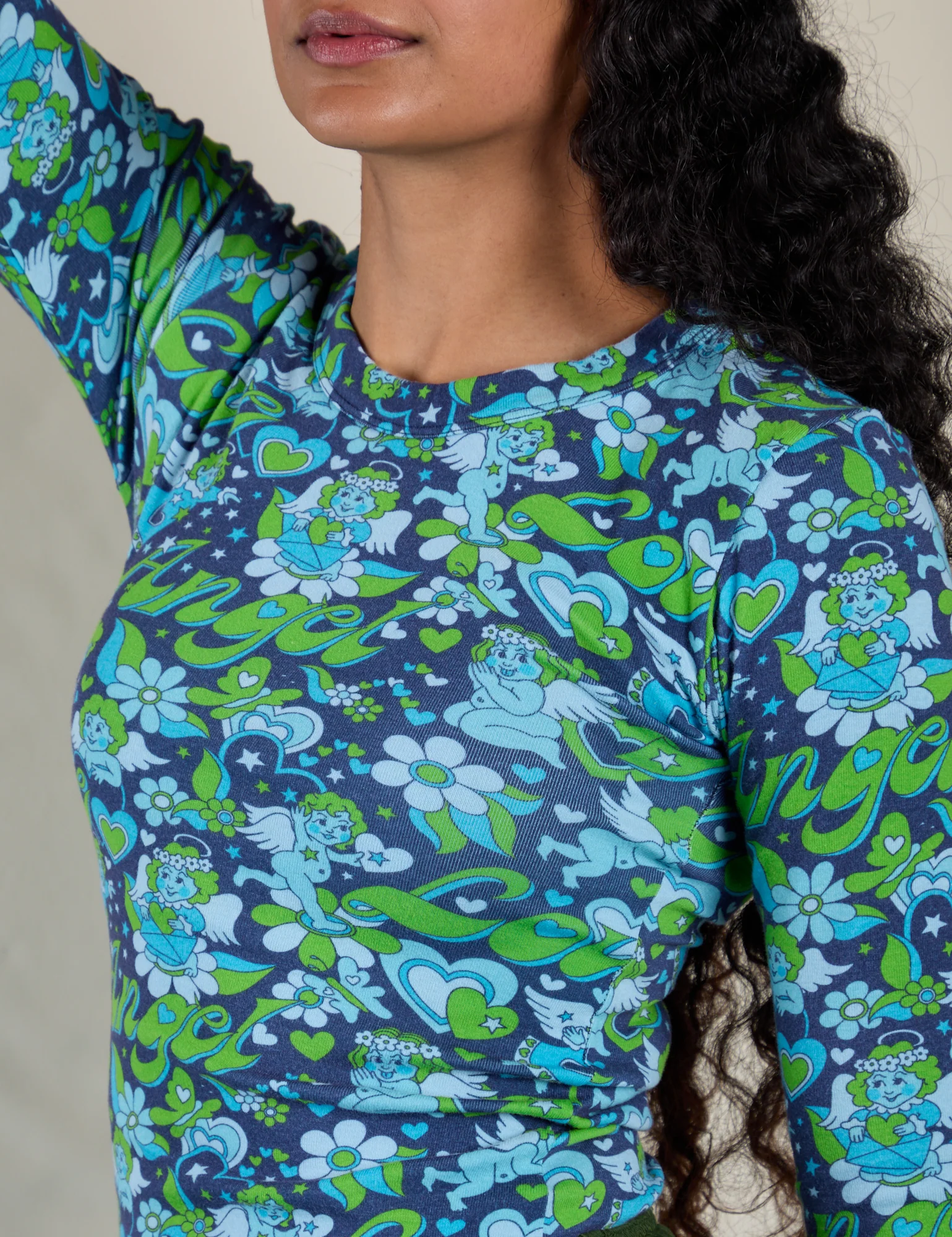 Long Sleeve Baby Tee - Angel Print *FINAL SALE* - Image 15