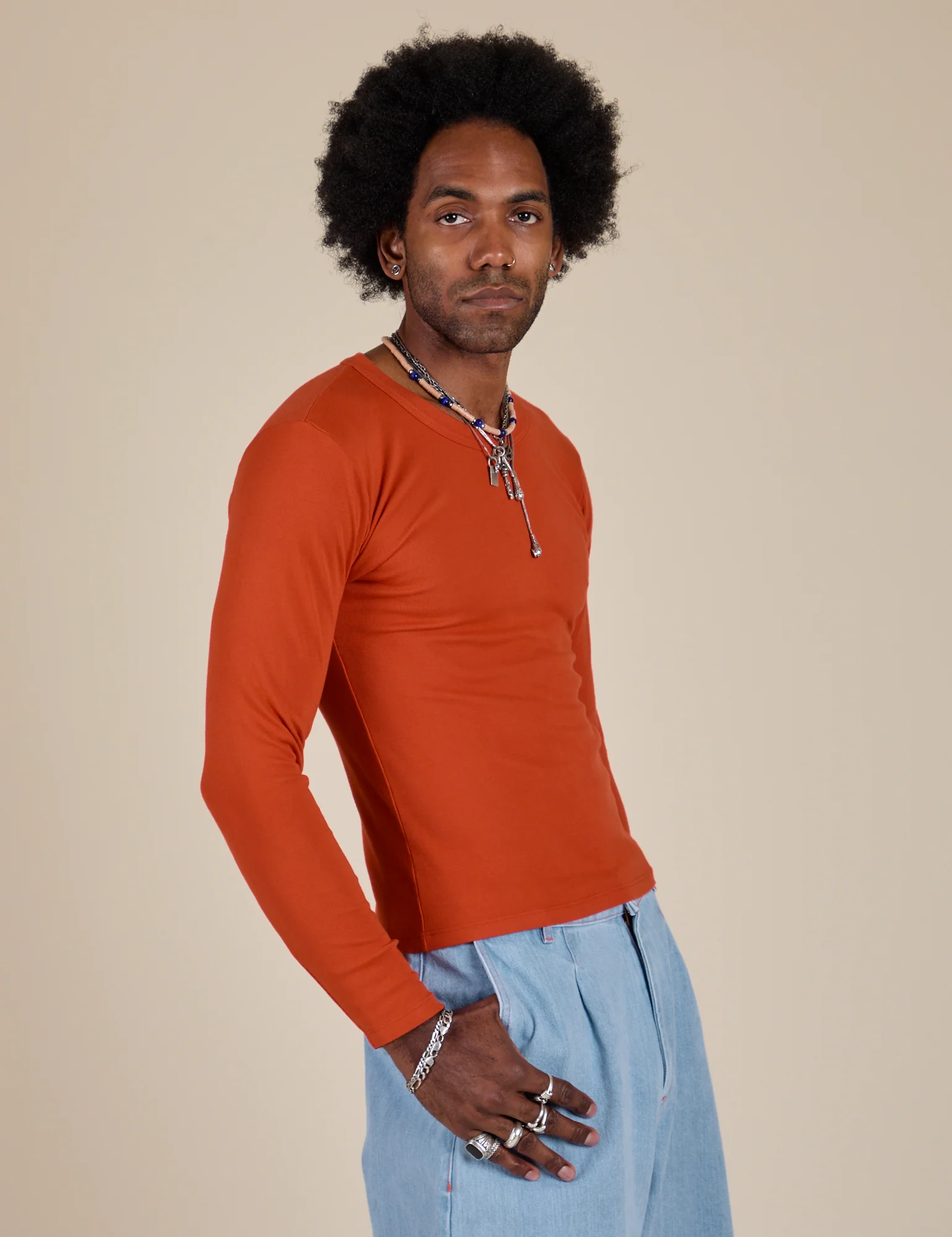 Long Sleeve Baby Tee - Chili Red - Image 16