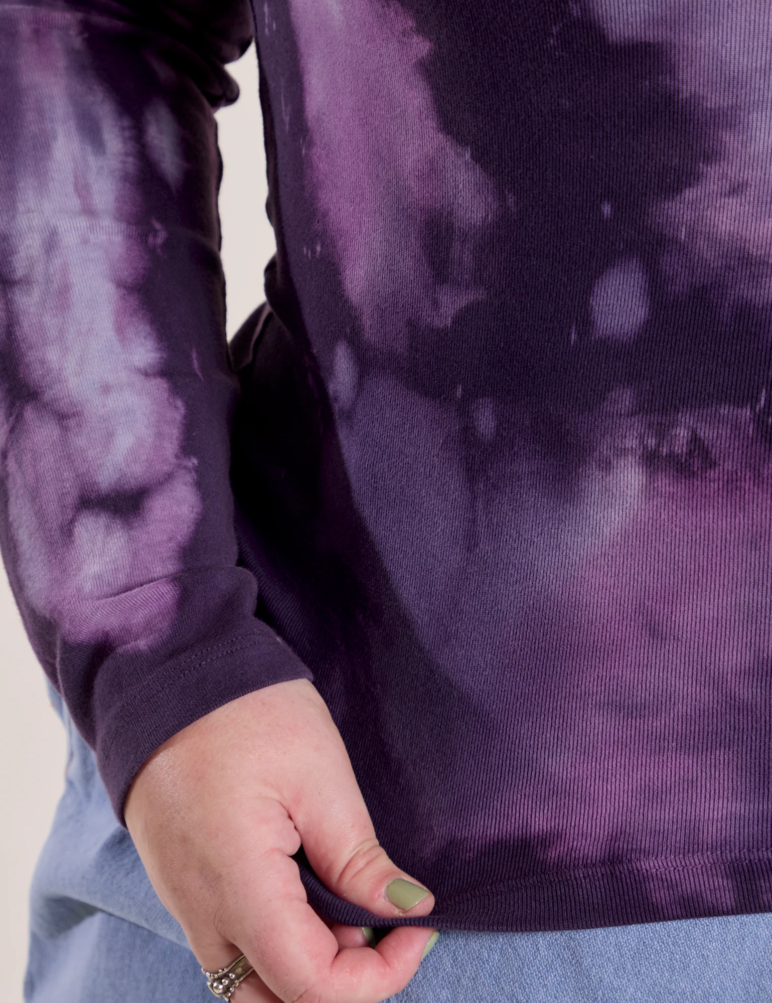 Long Sleeve Baby Tee - Dark Lavender - Image 14