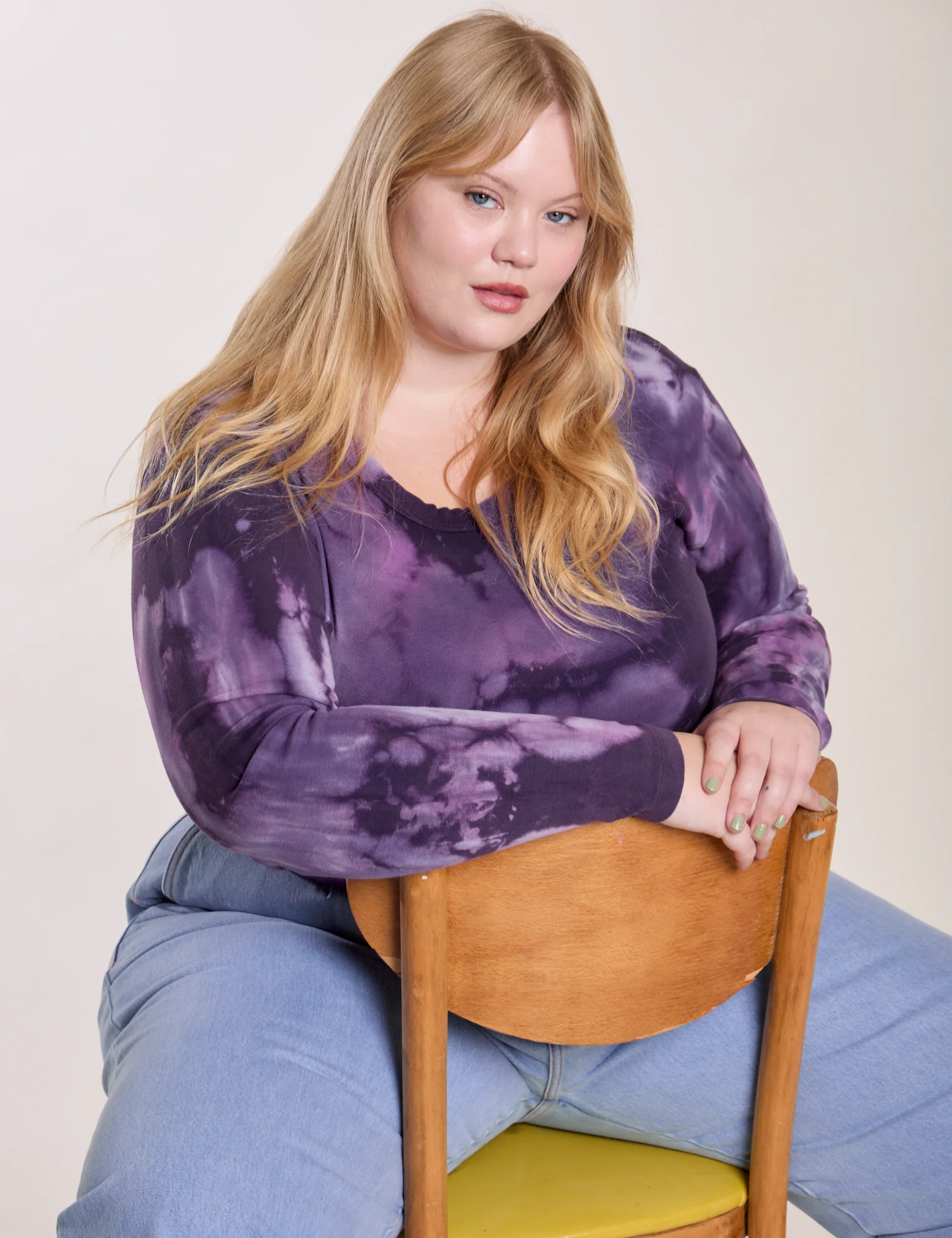 Long Sleeve Baby Tee - Dark Lavender - Image 17